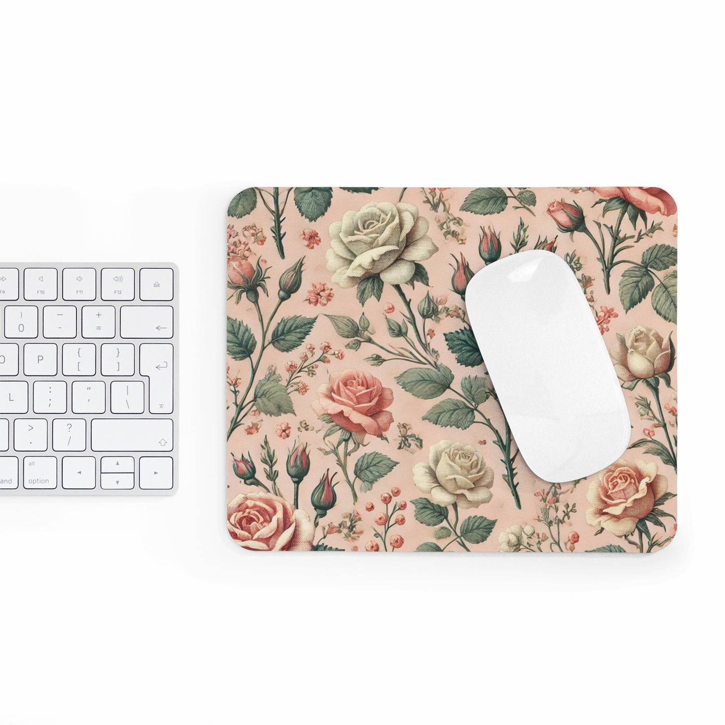 Shabby Chic Pink Rose Mousepad