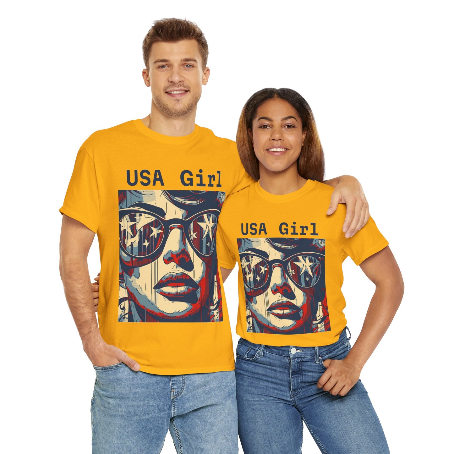 "USA Girl" Amazing Unisex Heavy Cotton Short Sleeve Tee Shirts!
