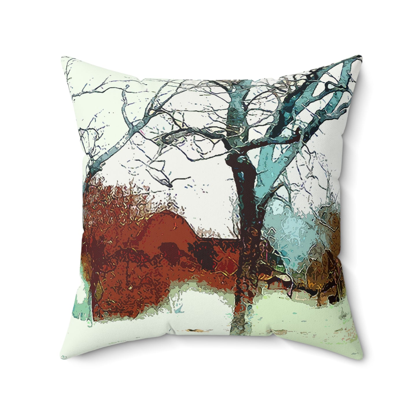 Barns in the Woods- Faux Suede Square Pillow
