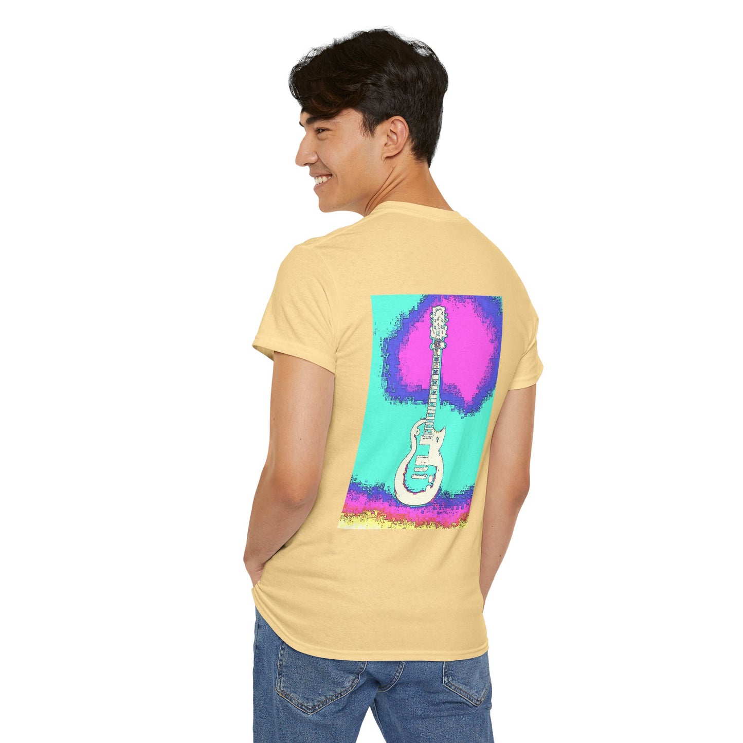 Psychedelic Guitar- Amazing Unisex Heavy Cotton Short Sleeve Tee Shirts!