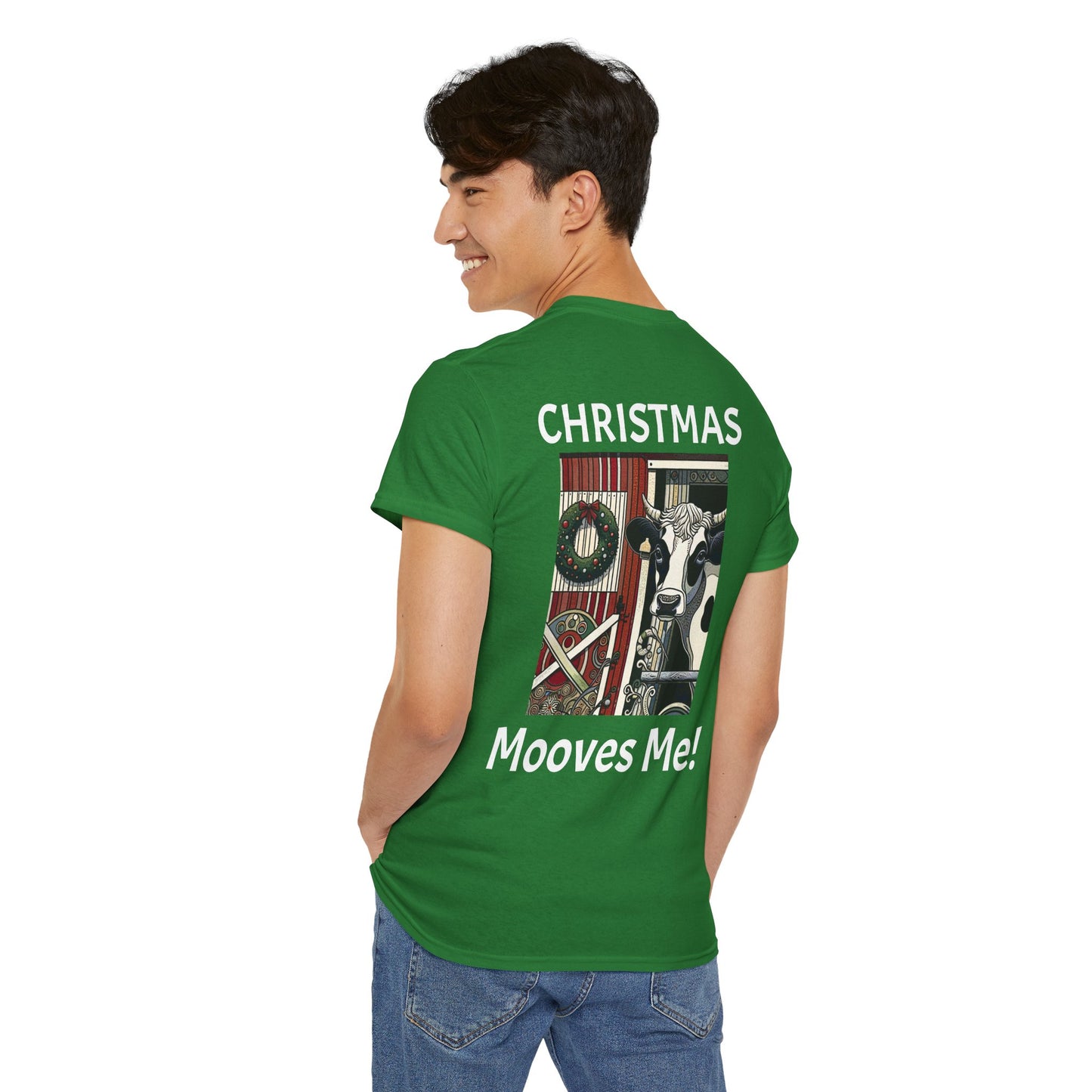 Christmas Mooves Me -Amazing Unisex Heavy Cotton Short Sleeve Tee Shirts!