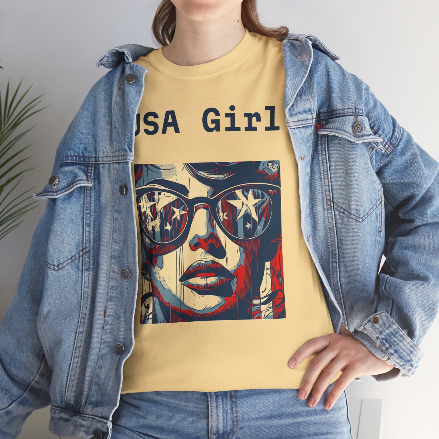 "USA Girl" - Amazing Unisex Heavy Cotton Short Sleeve Tee Shirts!