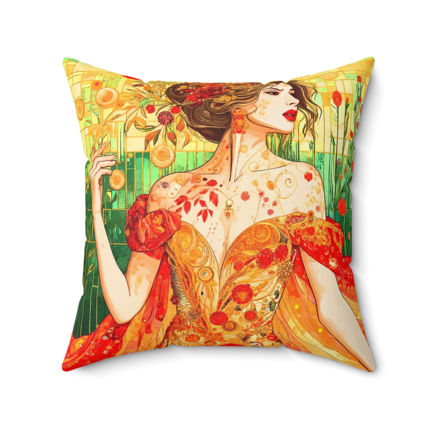 Autumn Queen- Faux Suede Square Pillow