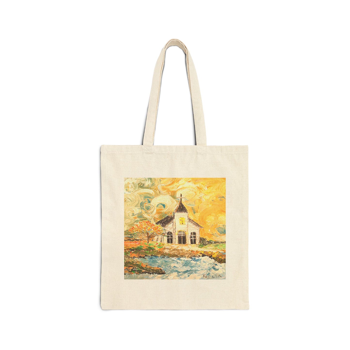 "Coastal Church" Stylish Cotton Canvas Tote Bag