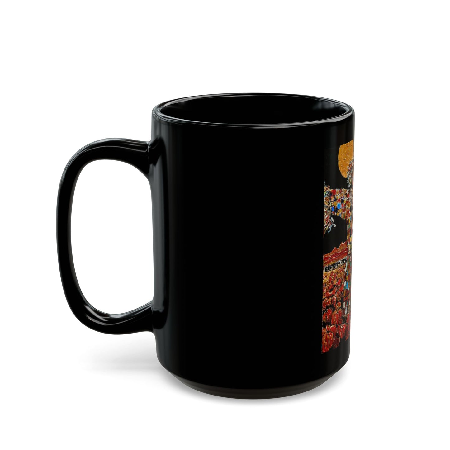 Scary Scarecrow - 11 oz or 15 oz Ceramic Black Mugs