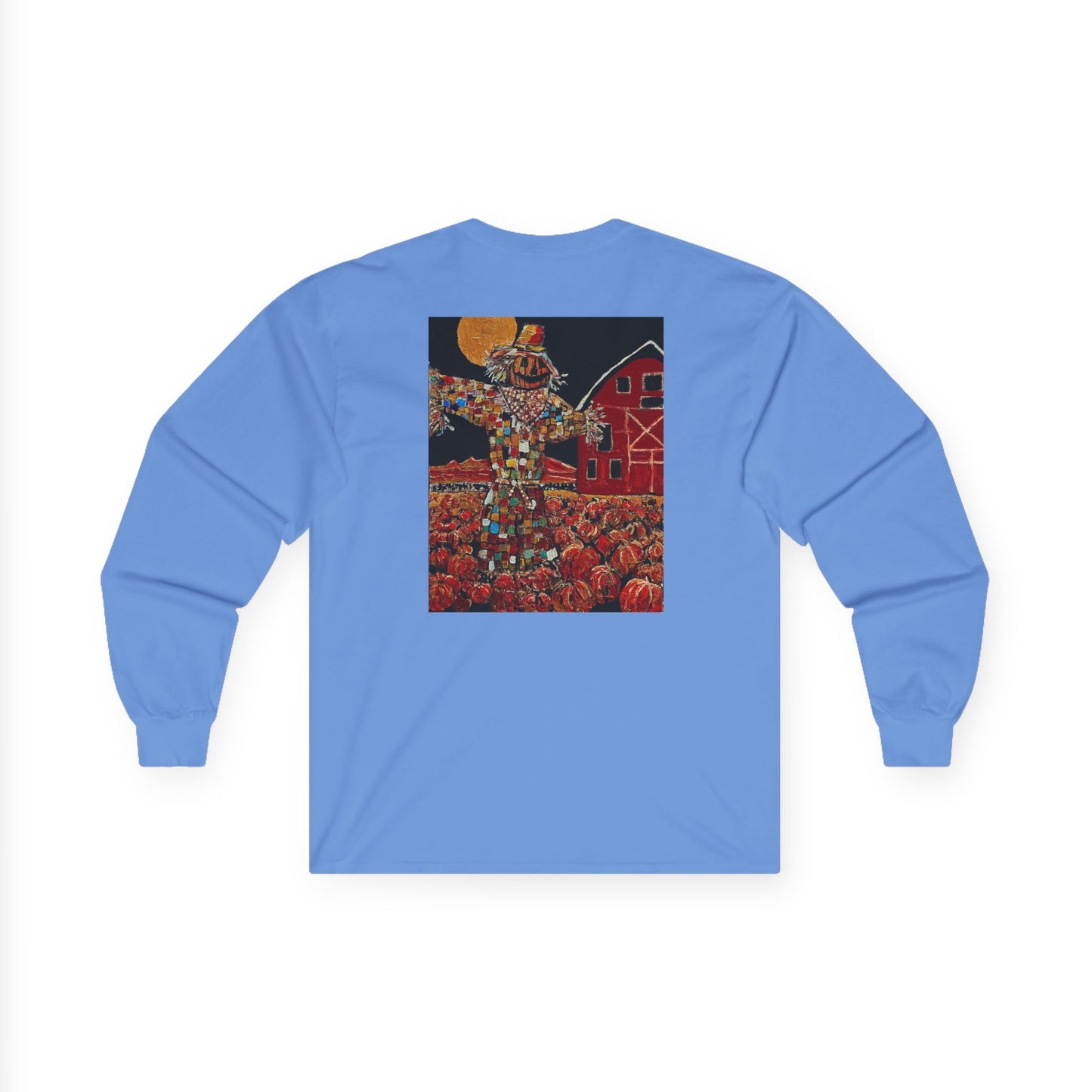 "Scary Scarecrow" Long Sleeve Casual Unisex Tee Shirt