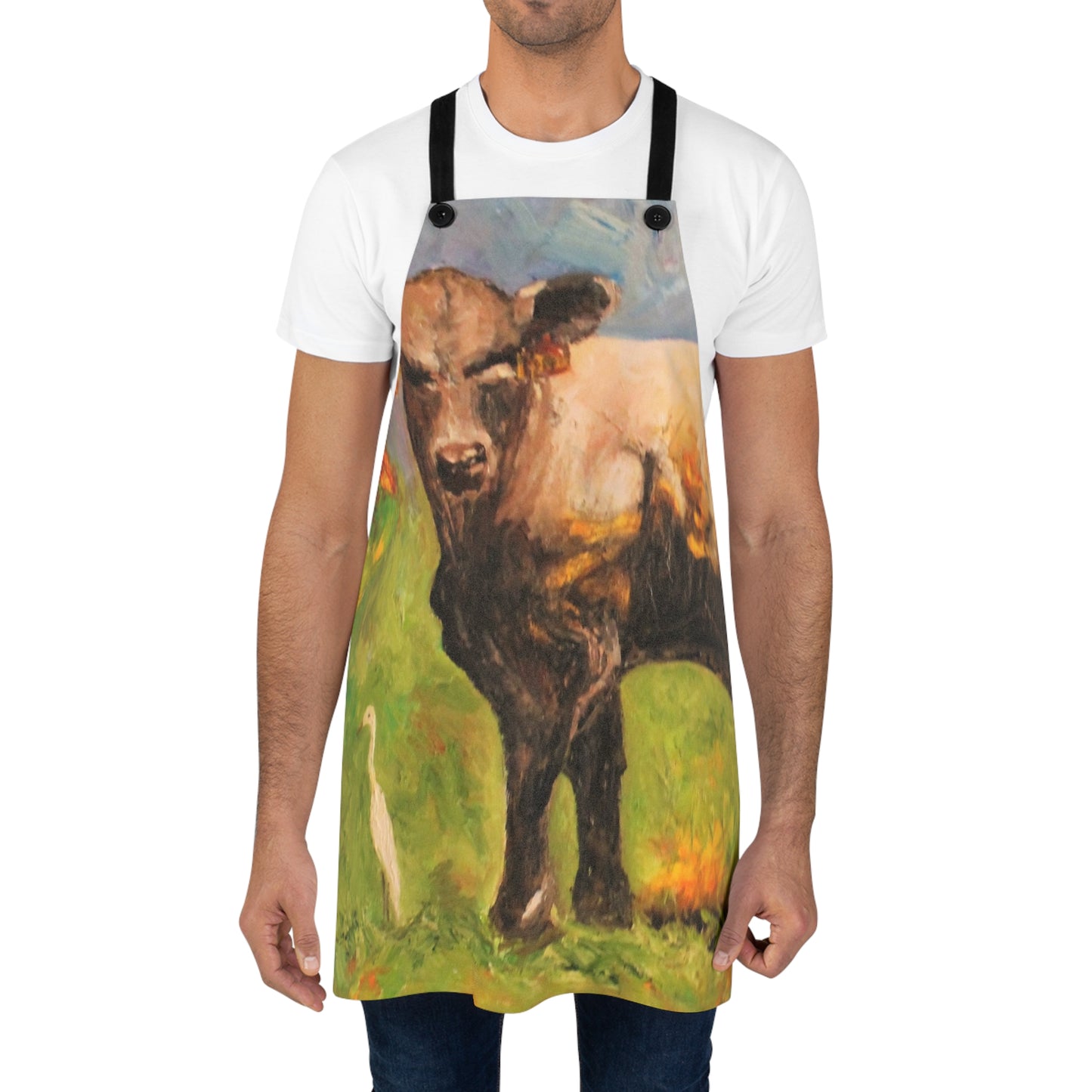 White Egret and the Bull Apron