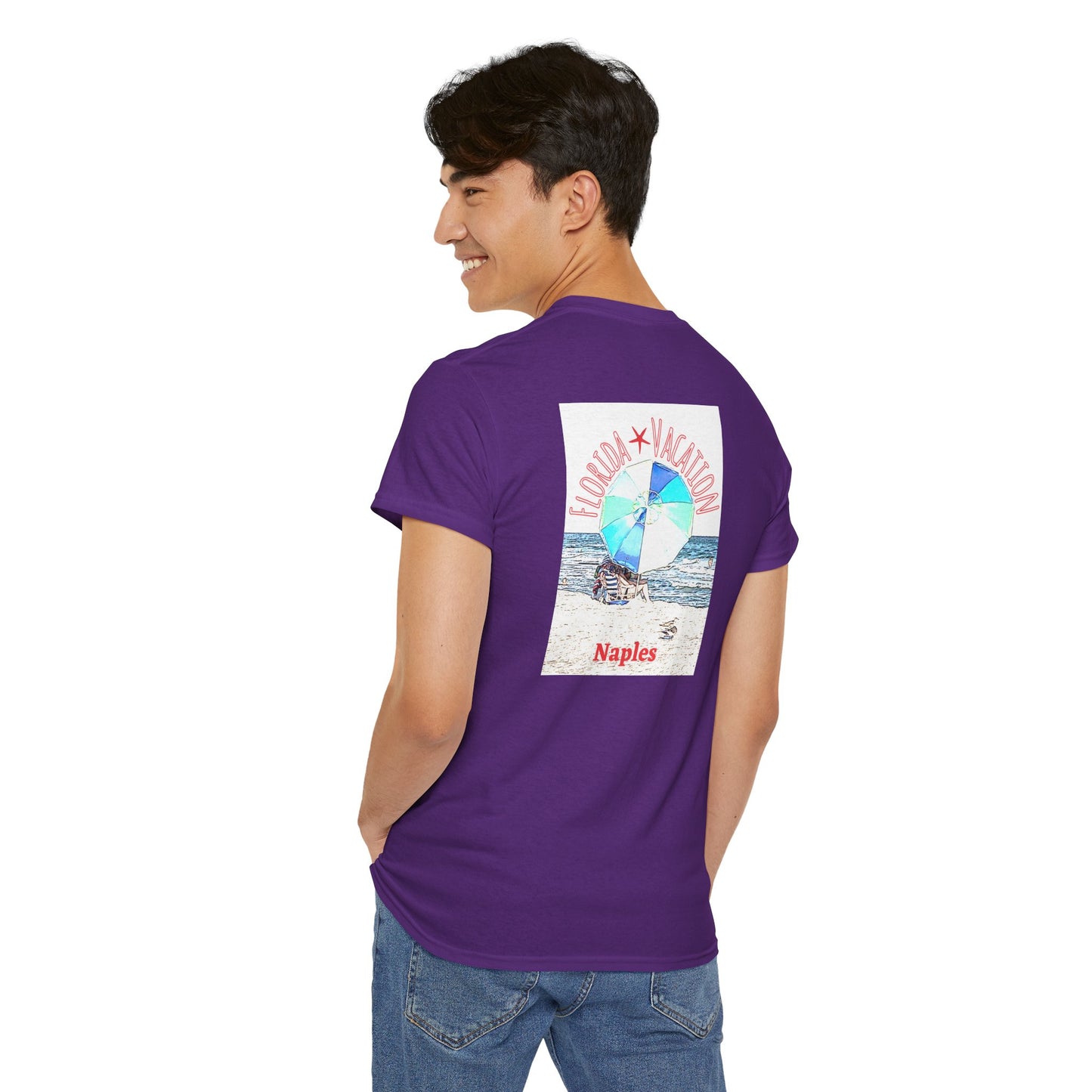 Florida Vacation Naples -Amazing Unisex Heavy Cotton Short Sleeve Tee Shirts!