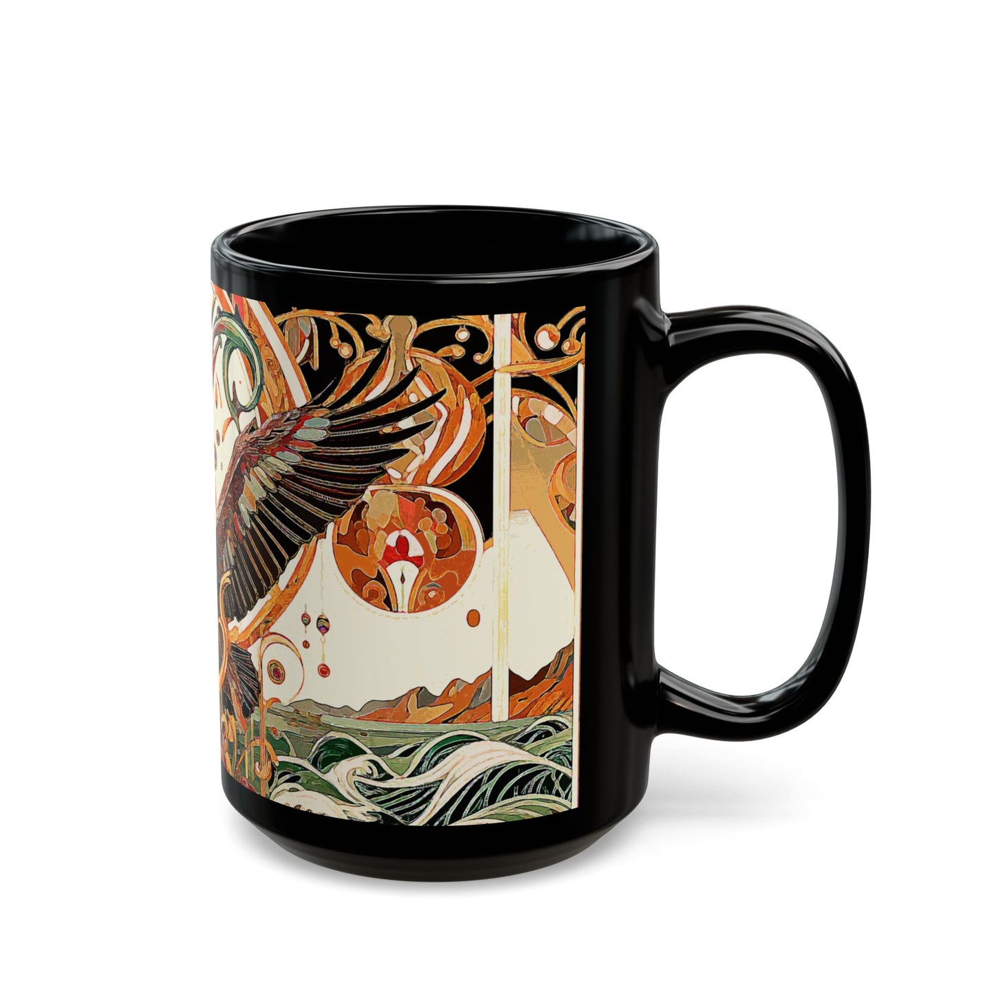 Magnificent Bird - 11 oz or 15 oz Ceramic Black Mugs