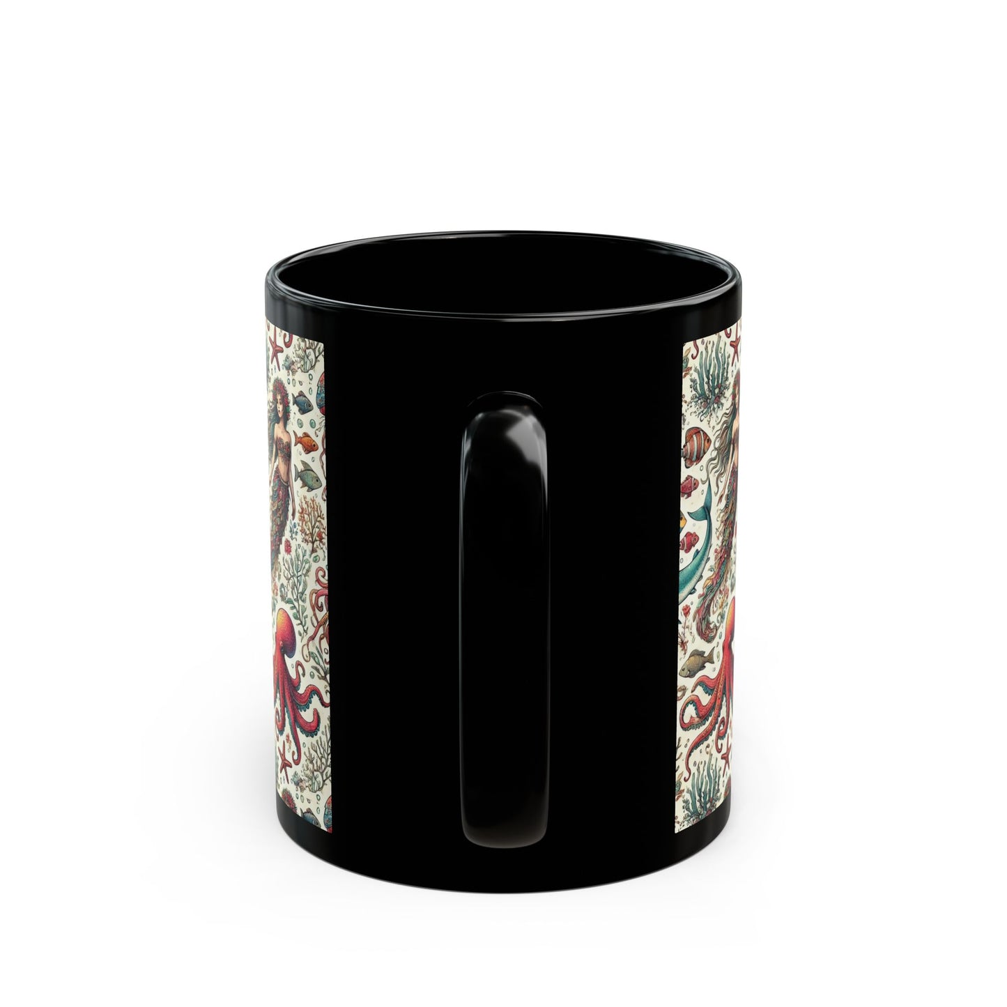 Under the Seas- 11 oz or 15 oz Ceramic Black Mugs