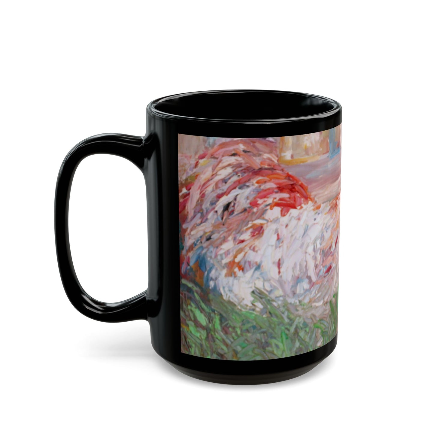 Betsy's Chickens - 11 oz or 15 oz Ceramic Black Mugs