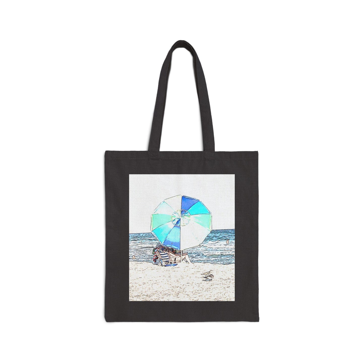 "Beach Talk" Stylish Cotton Canvas Tote Bag