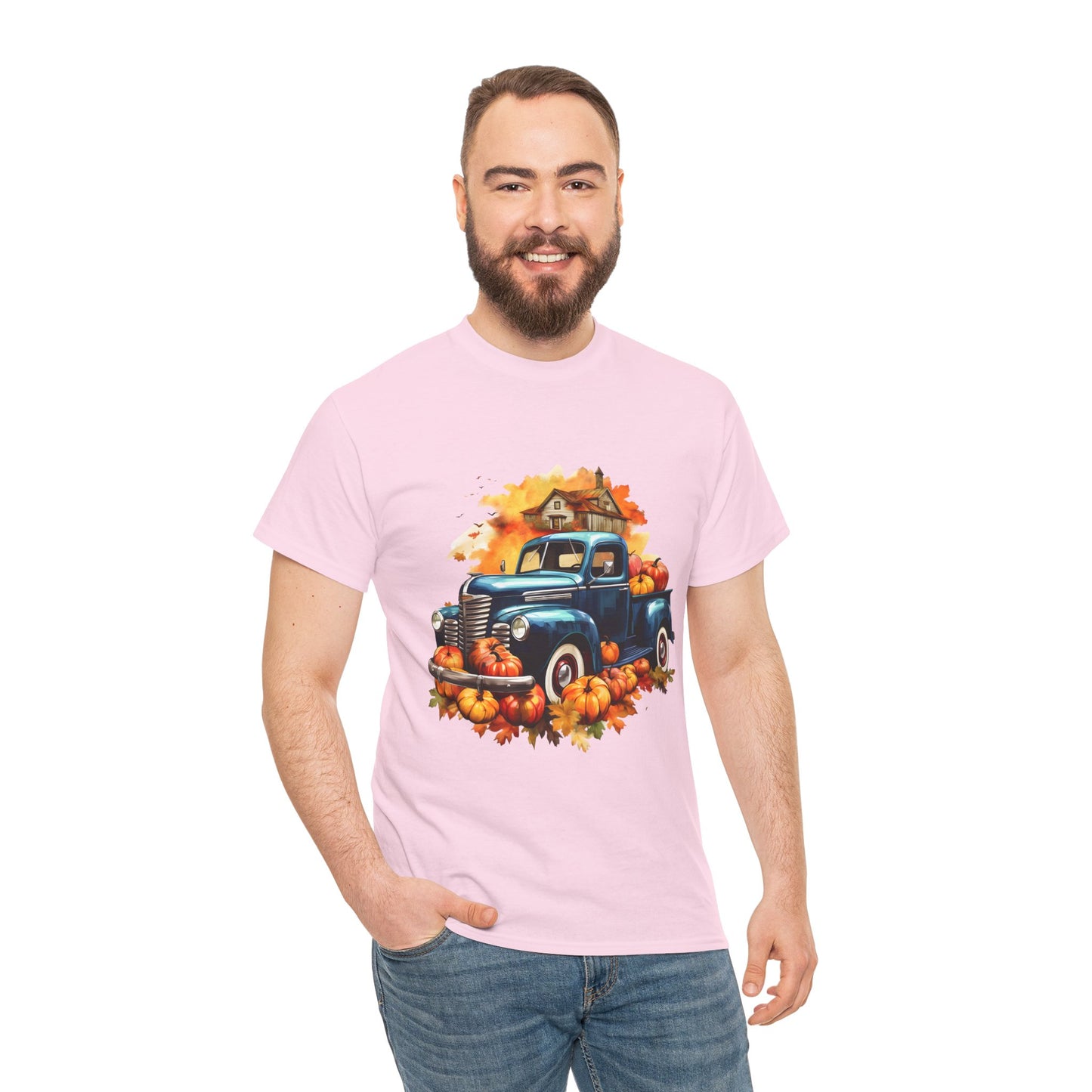 Fall Truck -Amazing Unisex Heavy Cotton Short Sleeve Tee Shirts!