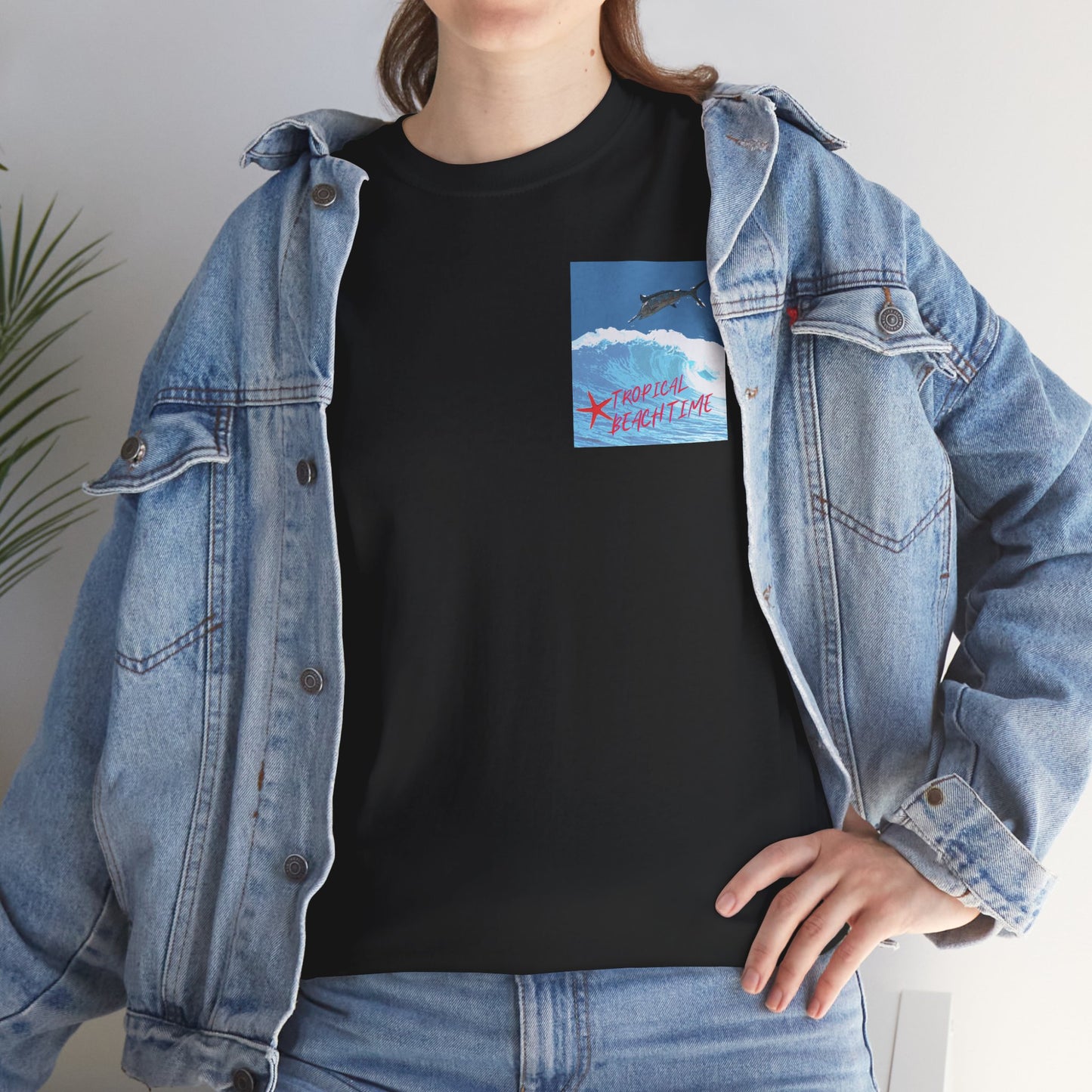 Tropical Beach Time - Amazing Unisex Heavy Cotton Tee