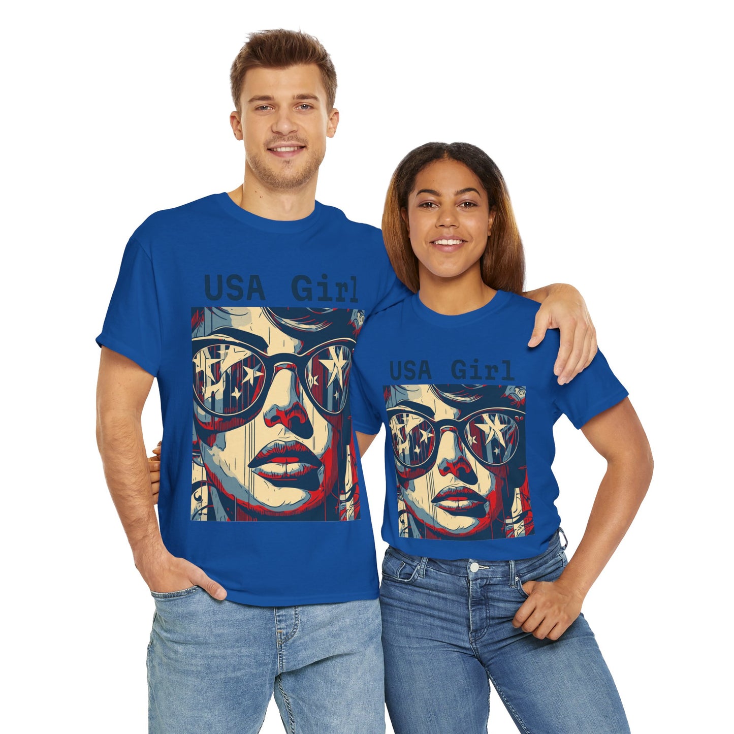 "USA Girl" Amazing Unisex Heavy Cotton Short Sleeve Tee Shirts!