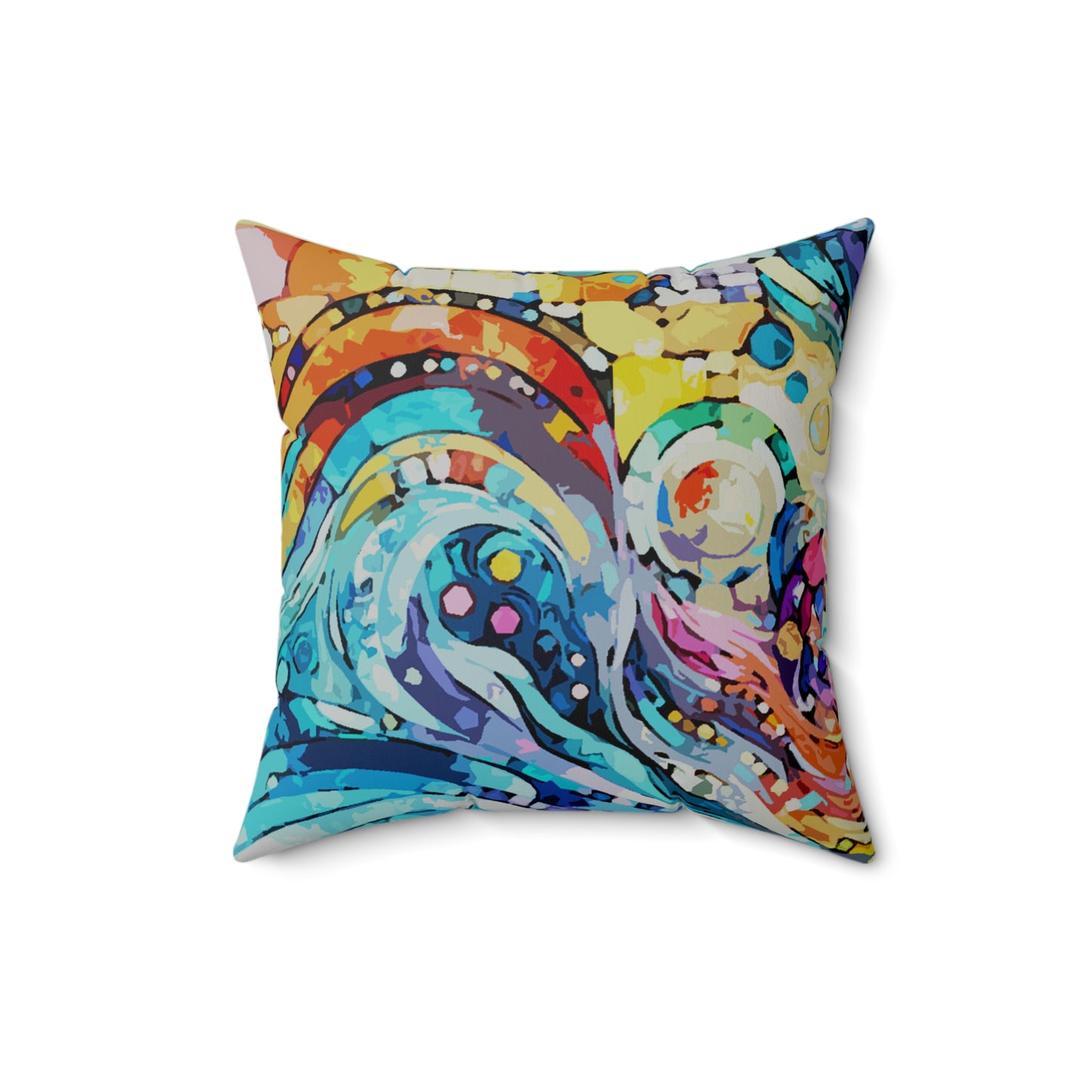 Rolling Waves Faux Suede Square Pillow