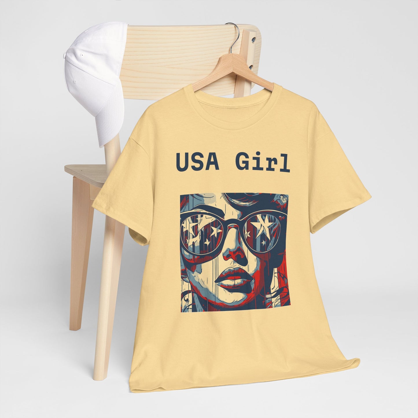 "USA Girl" - Amazing Unisex Heavy Cotton Short Sleeve Tee Shirts!