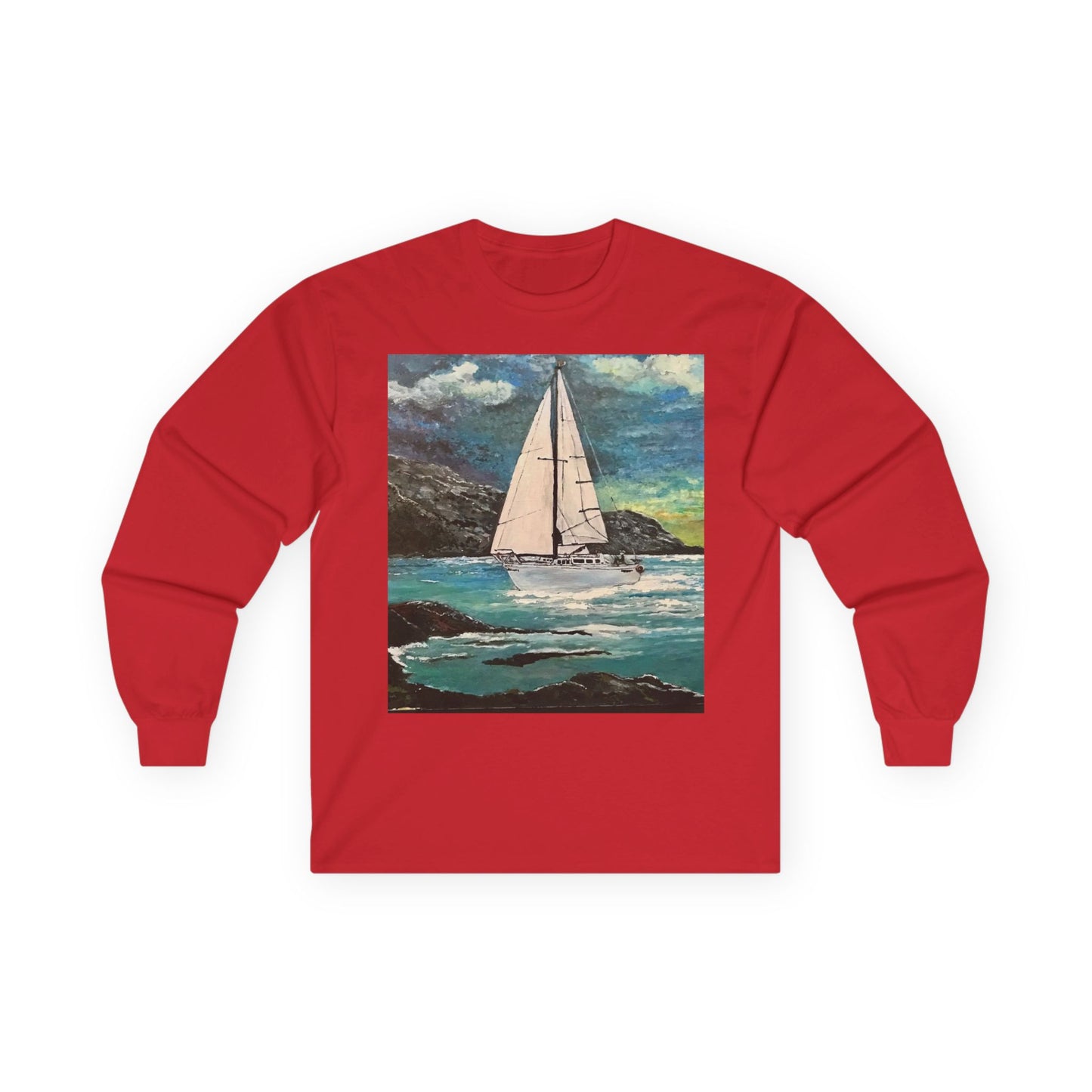 "Tropical Sailing" Long Sleeve Casual Unisex Tee Shirt