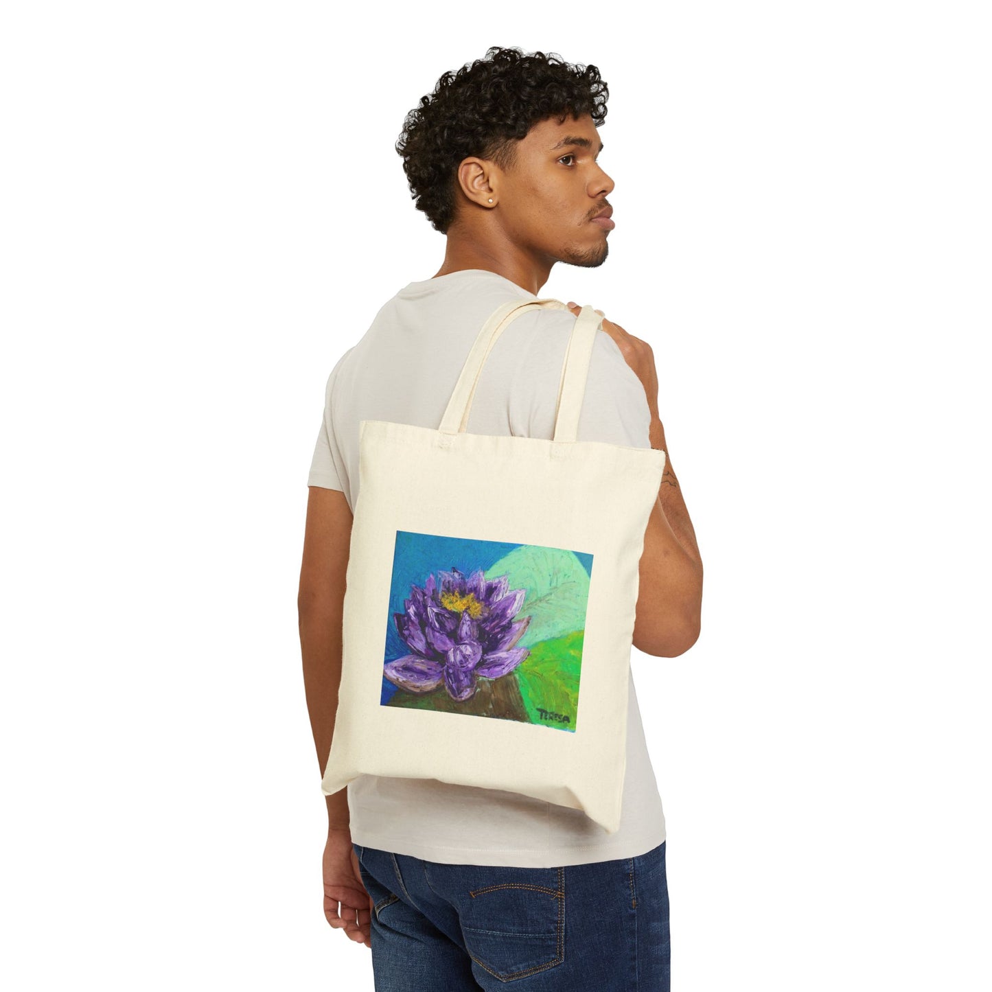 "Purple Beauty" Stylish Cotton Canvas Tote Bag