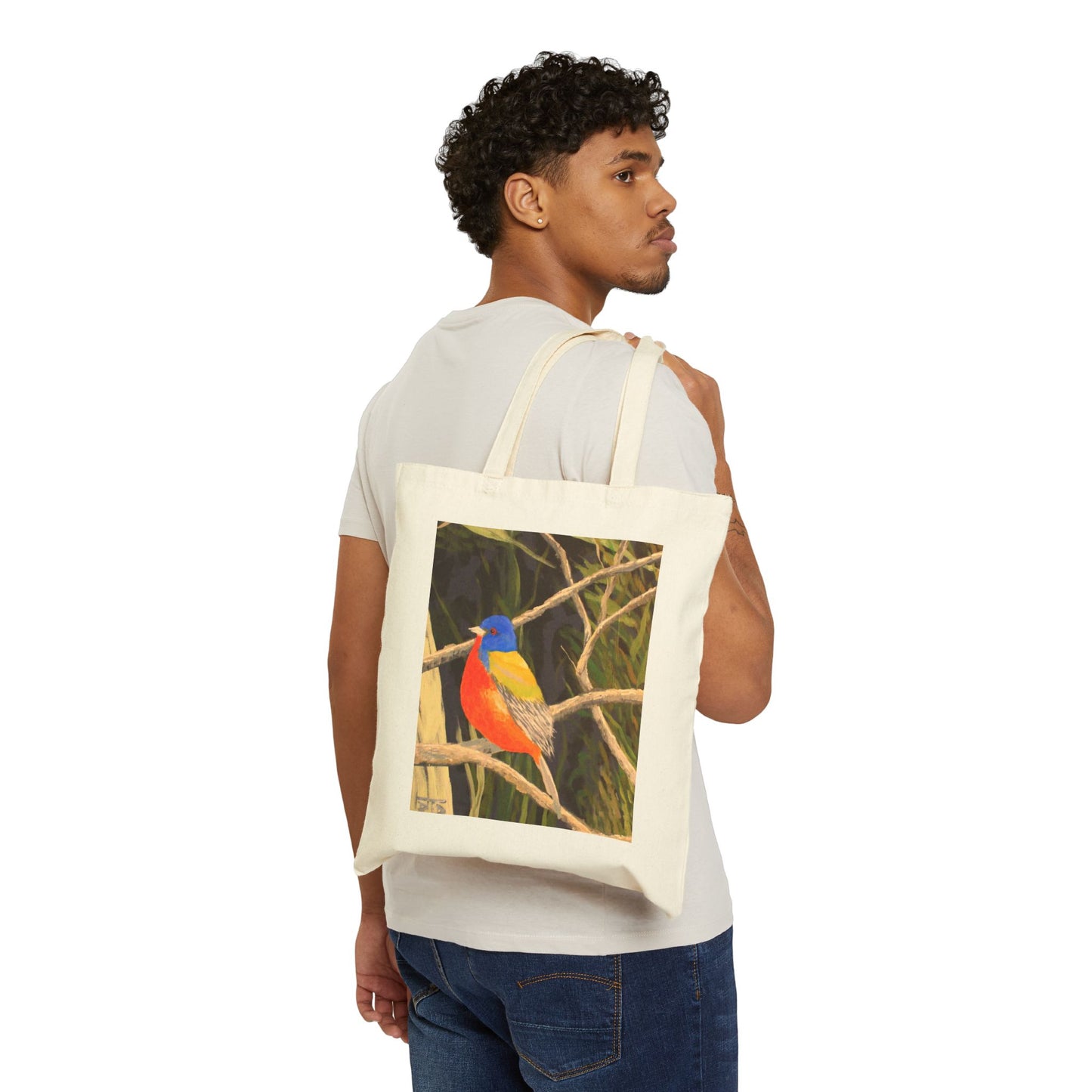 "Bobbie's Bird" Stylish Cotton Canvas Tote Bag