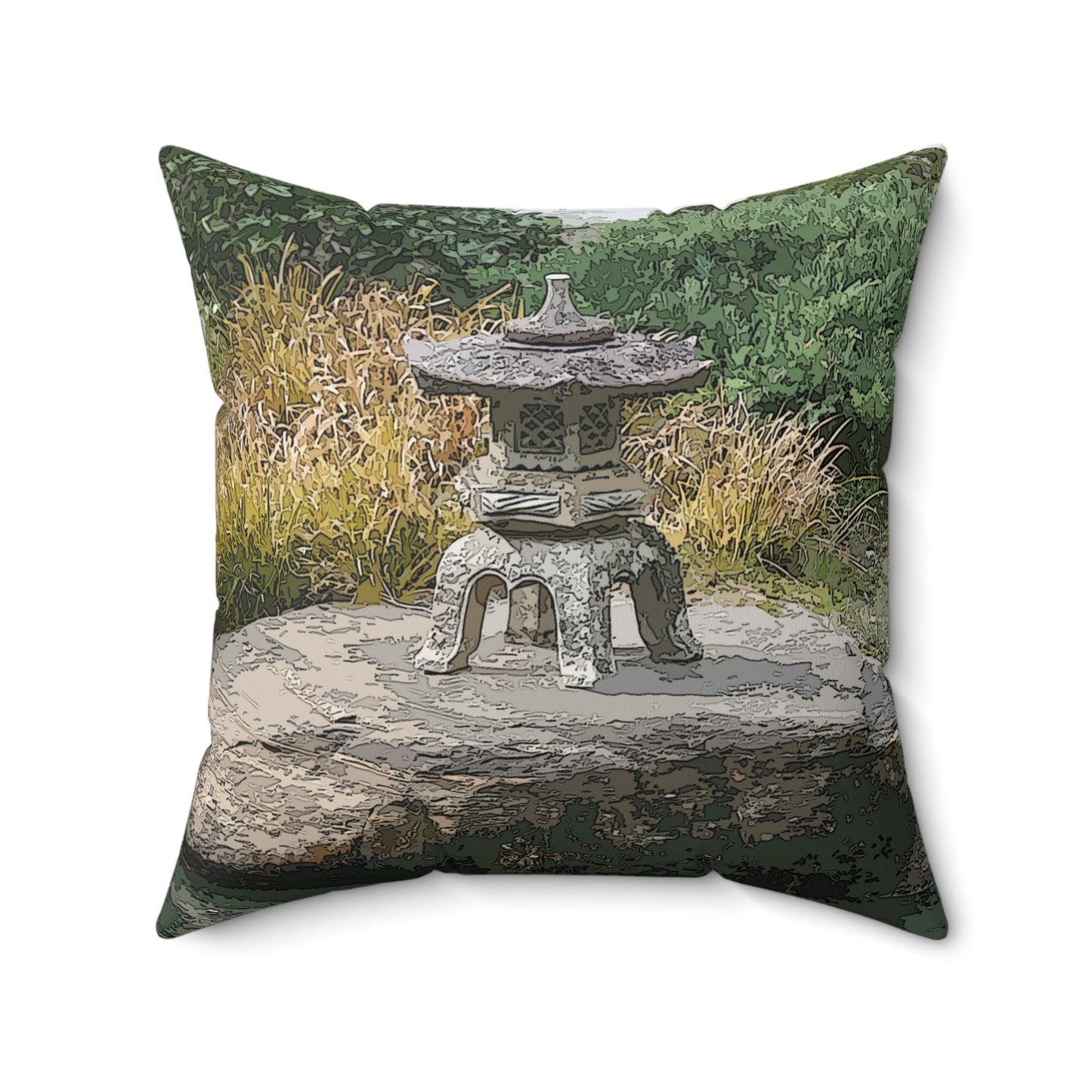 Still Moment Faux Suede Square Pillow