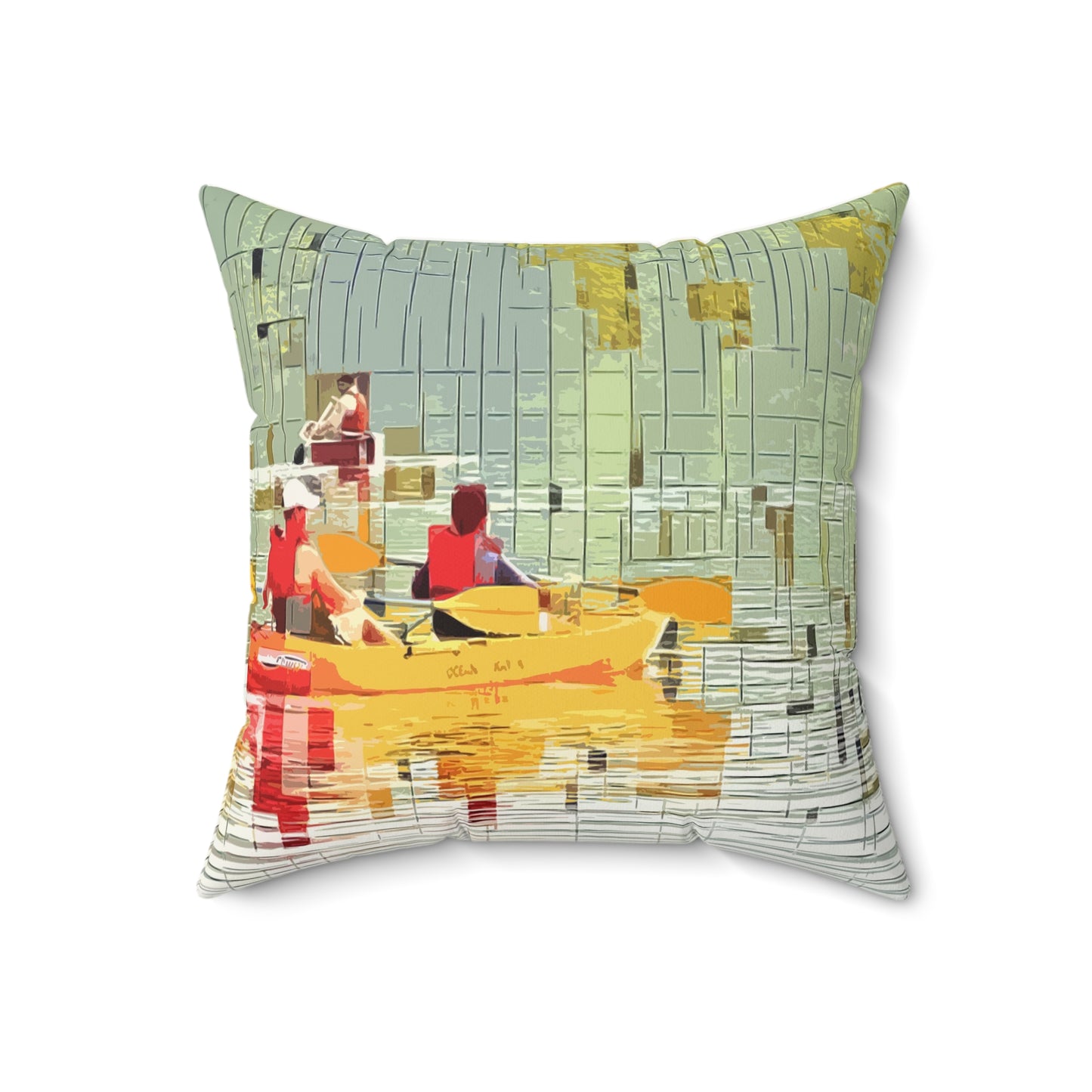 River Kayak Faux Suede Square Pillow
