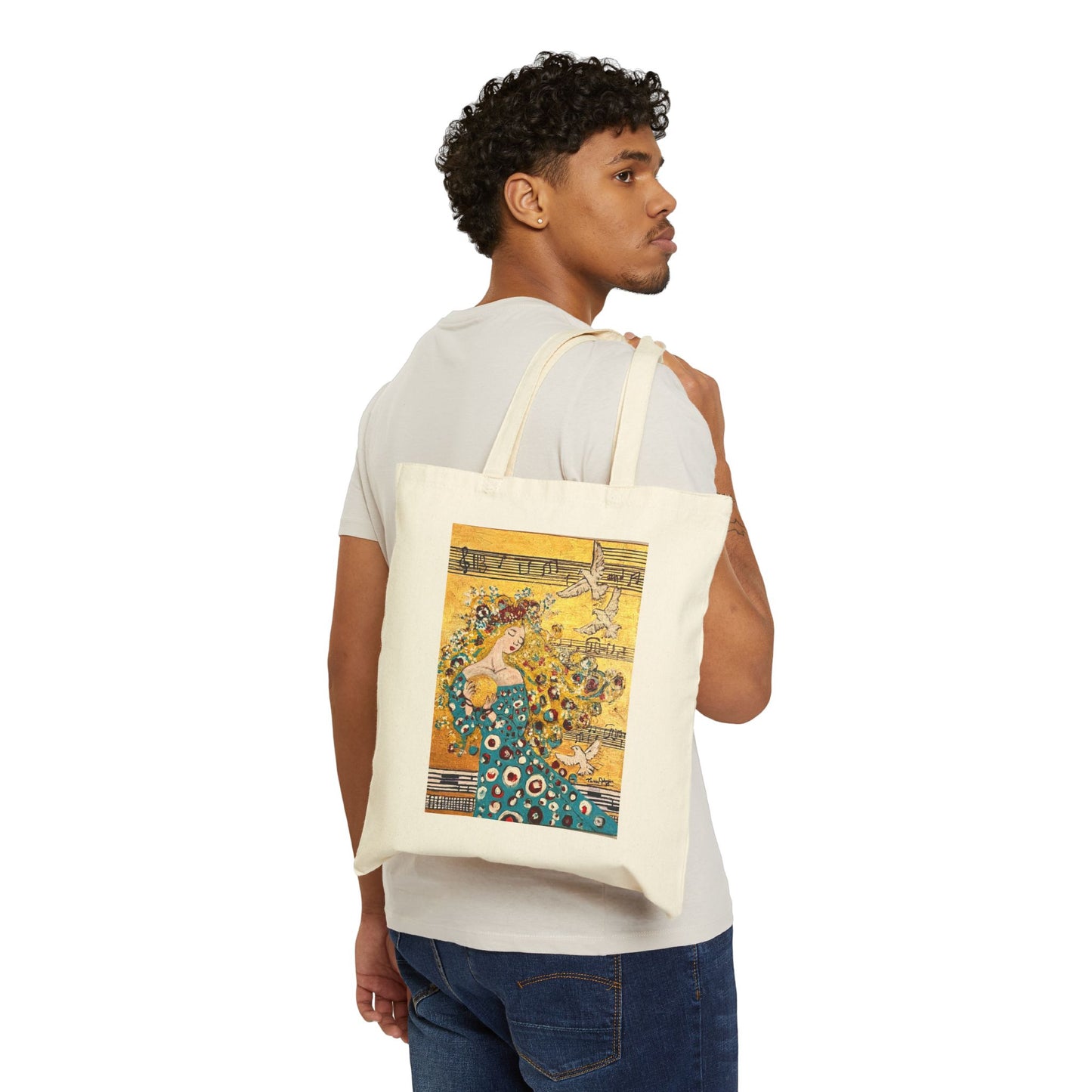 "Melody" Stylish Cotton Canvas Tote Bag, Eco-Friendly Shopping Bag