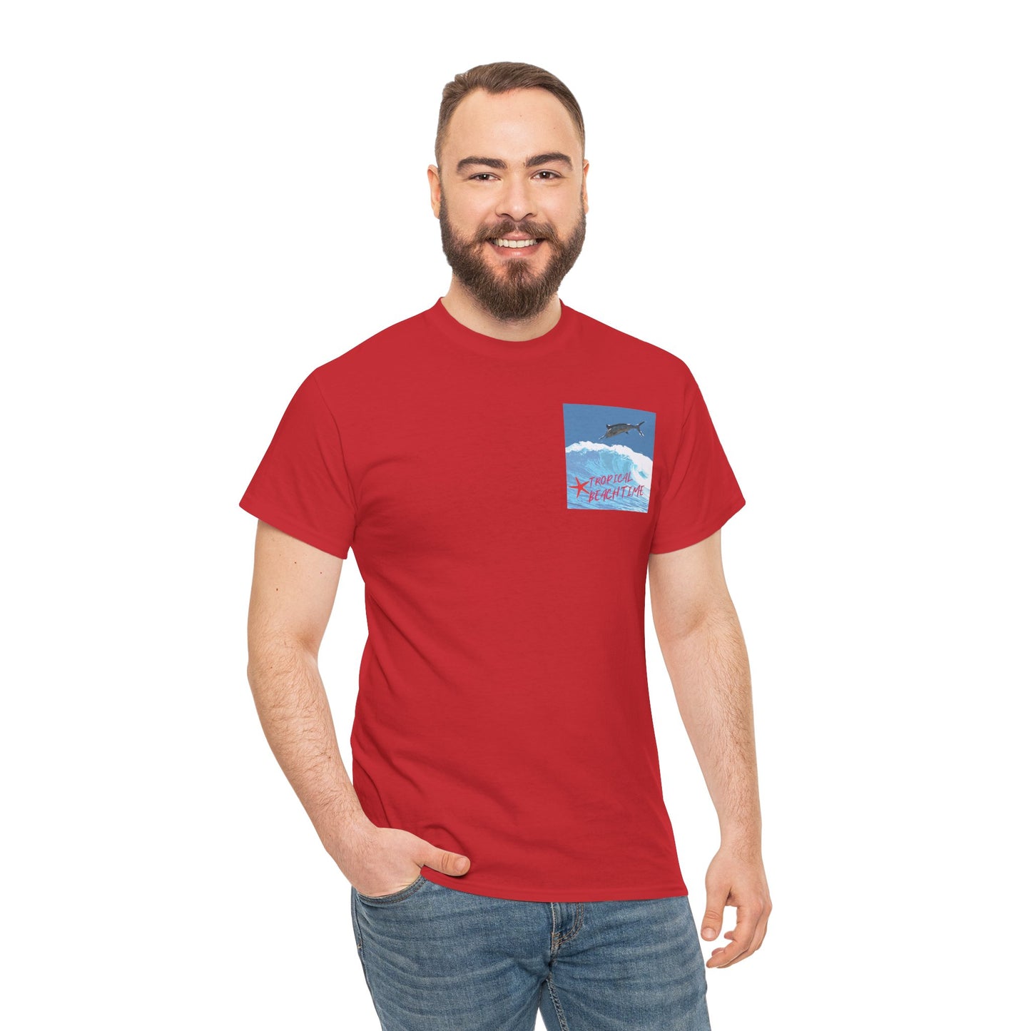 Tropical Beach Time - Amazing Unisex Heavy Cotton Tee