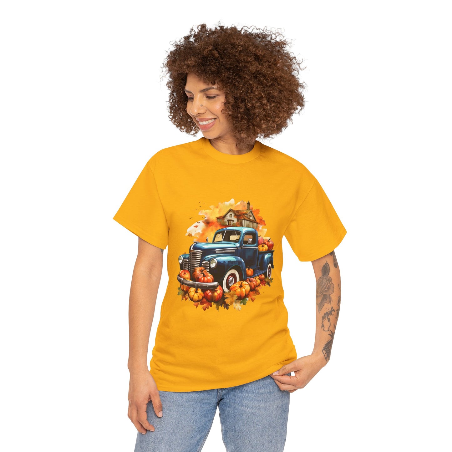 Fall Truck -Amazing Unisex Heavy Cotton Short Sleeve Tee Shirts!