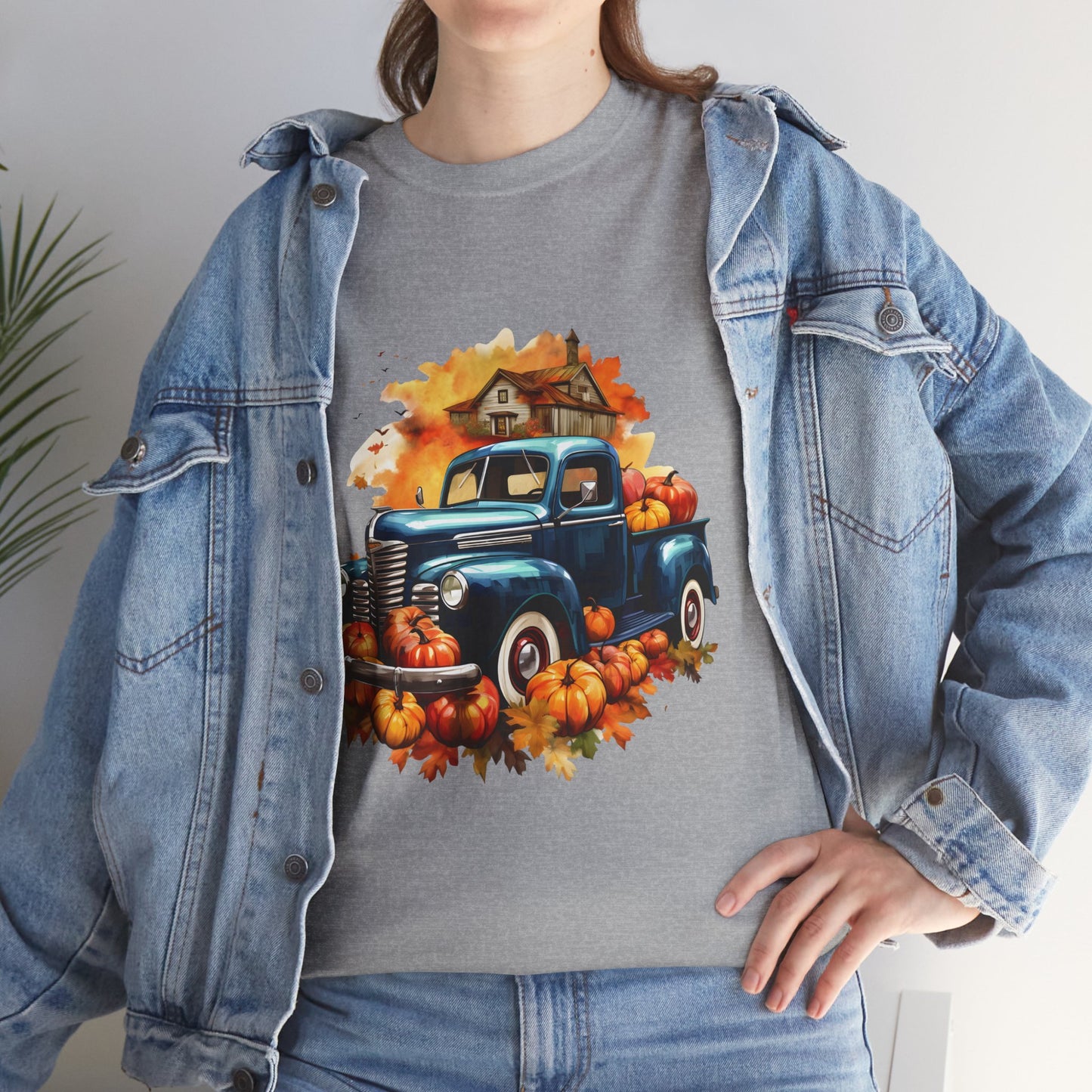 Fall Truck -Amazing Unisex Heavy Cotton Short Sleeve Tee Shirts!