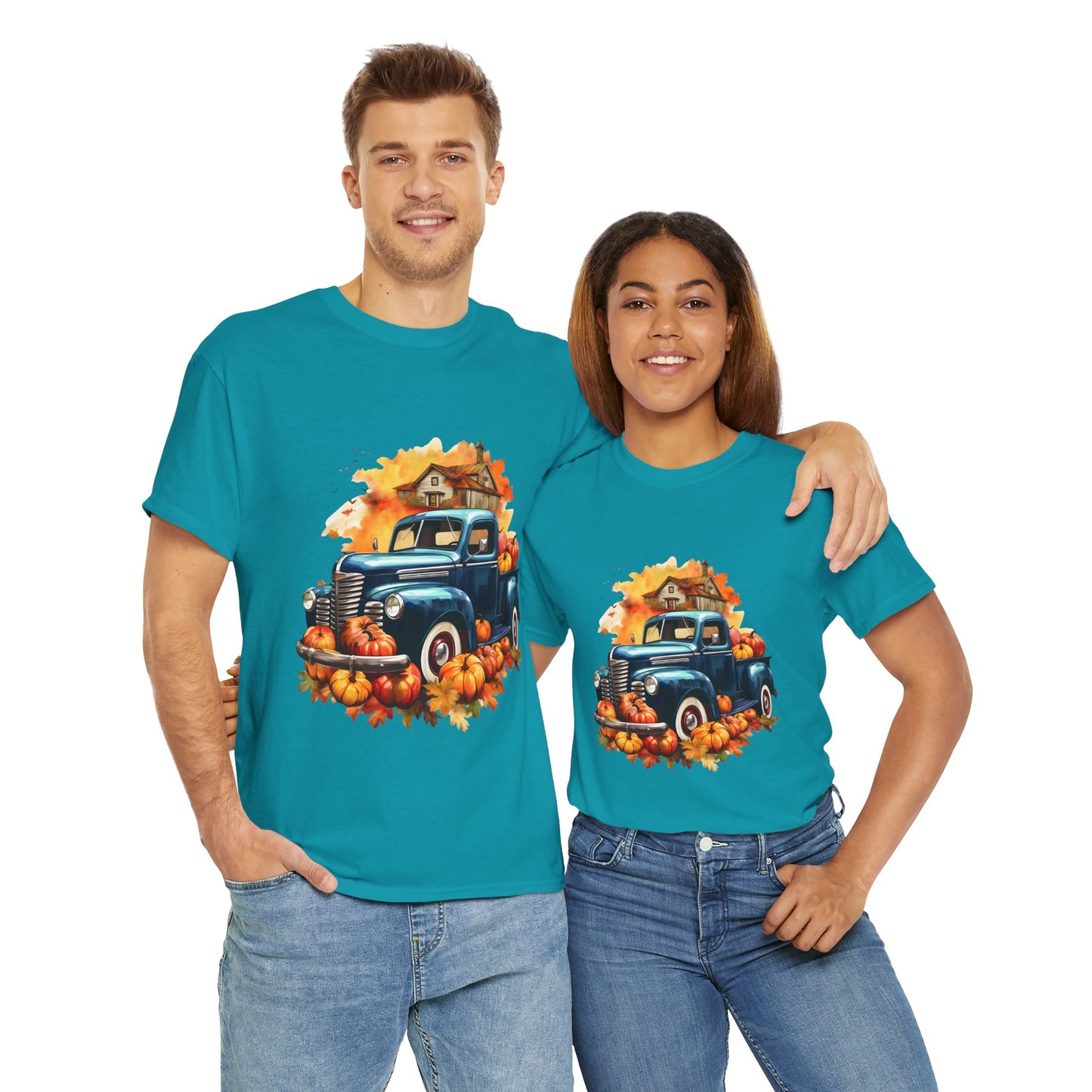 Fall Truck -Amazing Unisex Heavy Cotton Short Sleeve Tee Shirts!