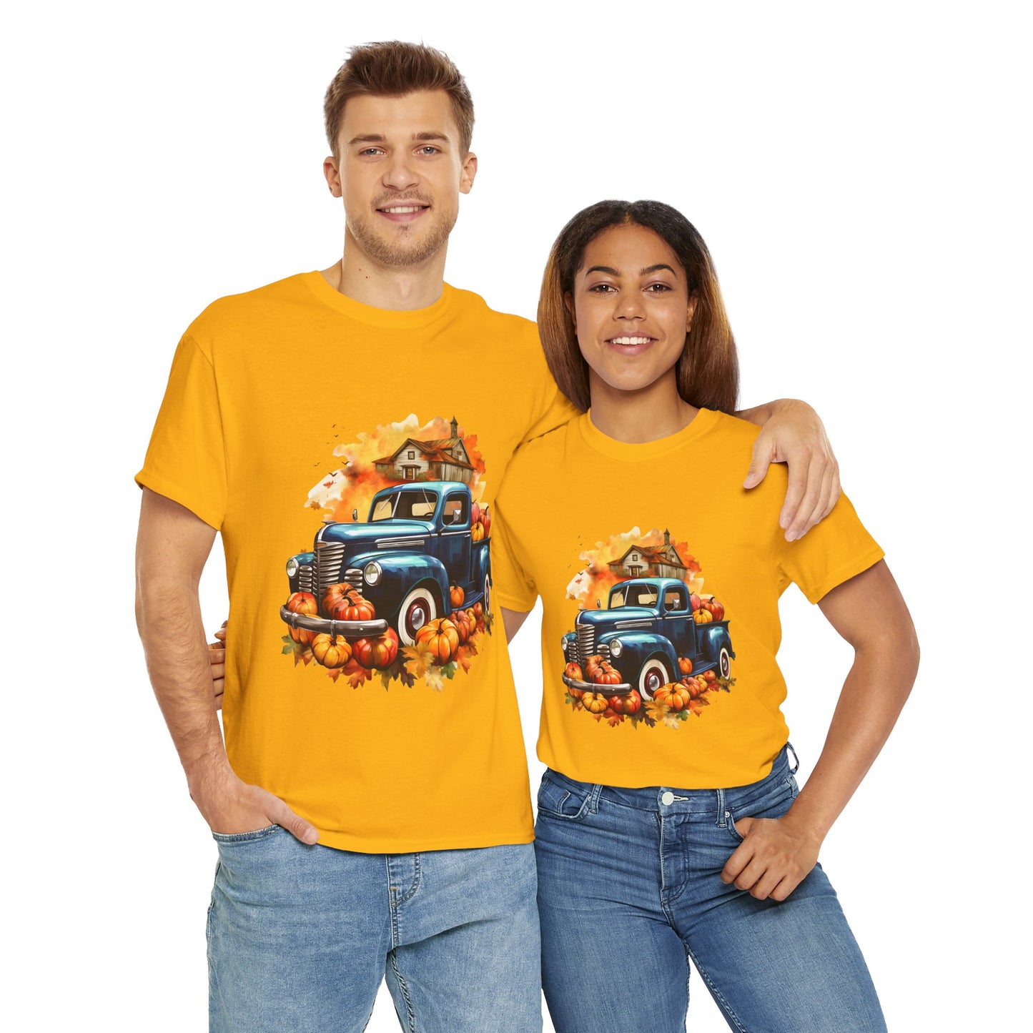 Fall Truck -Amazing Unisex Heavy Cotton Short Sleeve Tee Shirts!