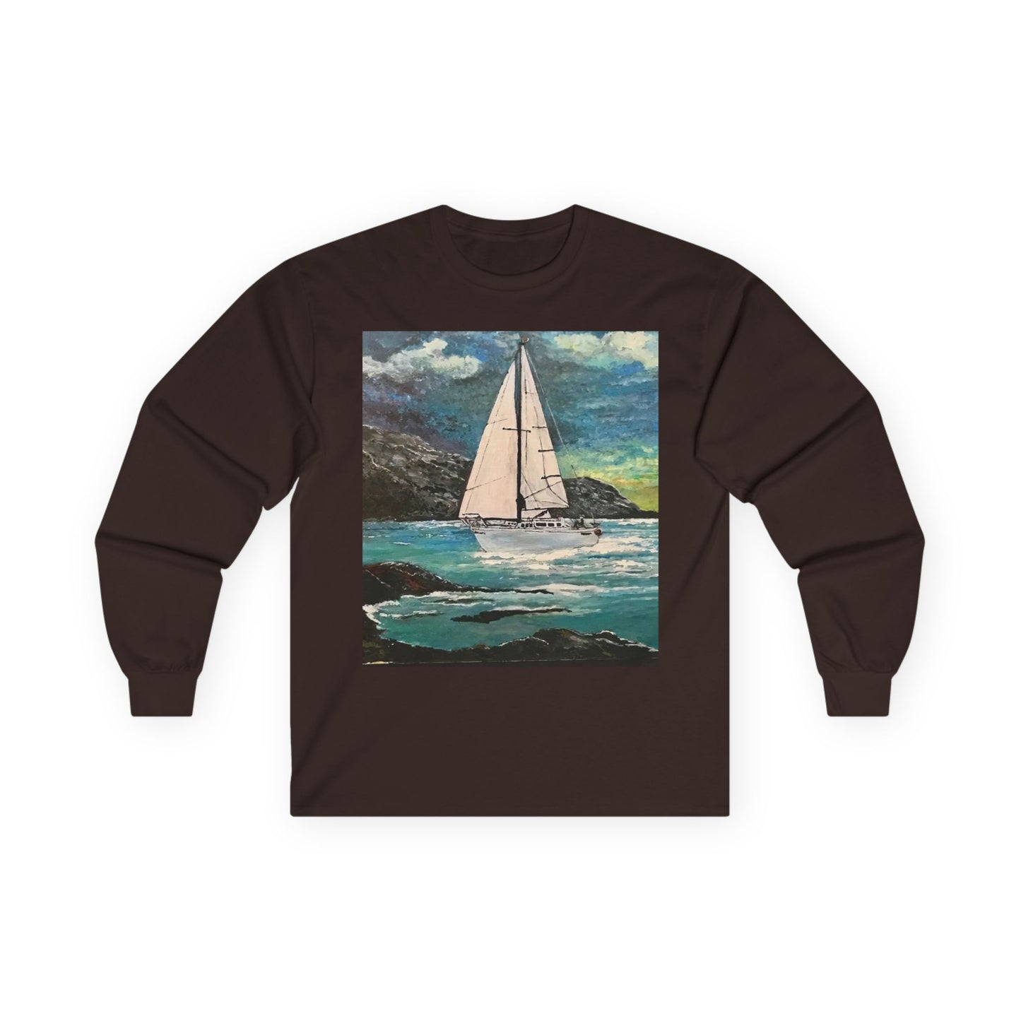 "Tropical Sailing" Long Sleeve Casual Unisex Tee Shirt