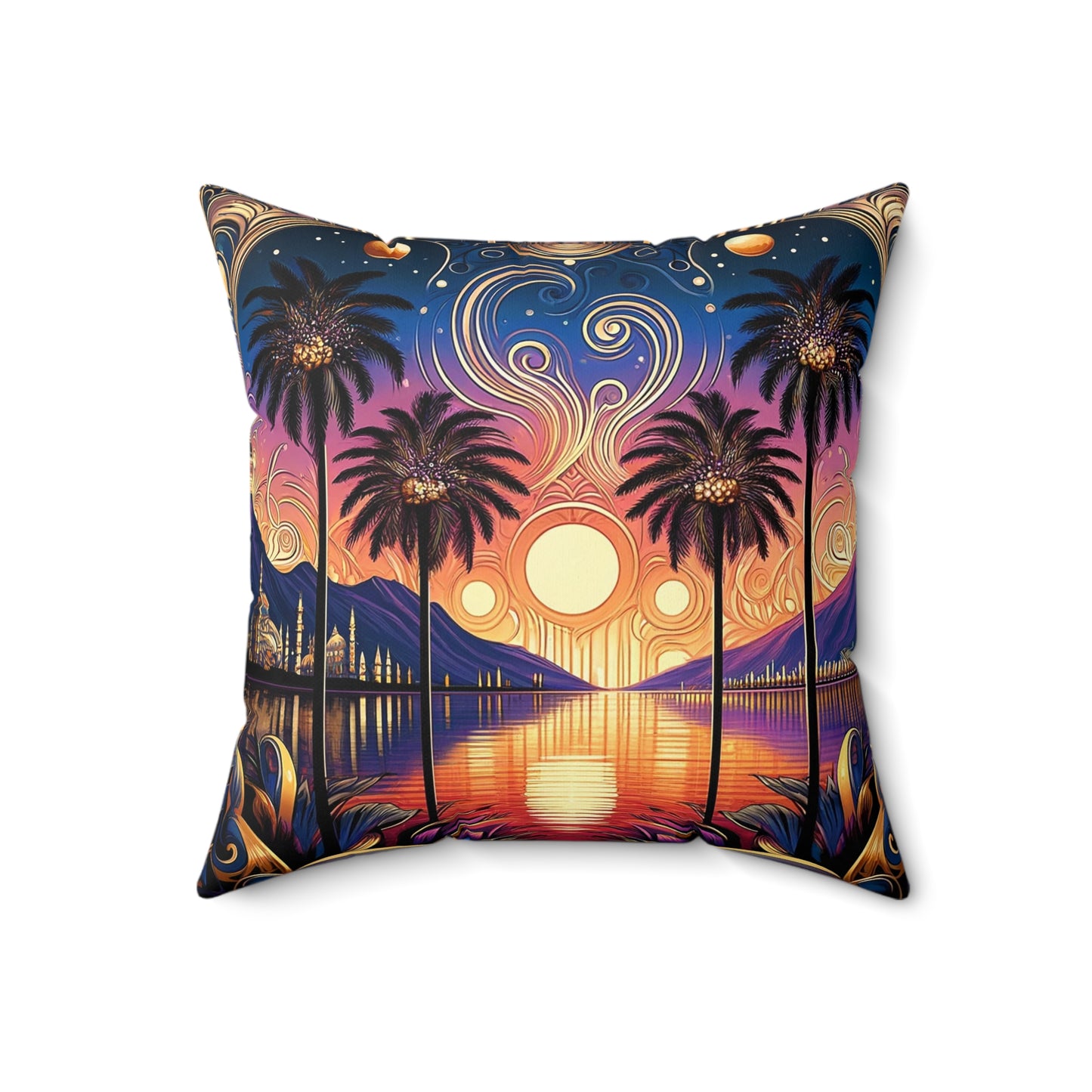 Tropical Dream Faux Suede Square Pillow