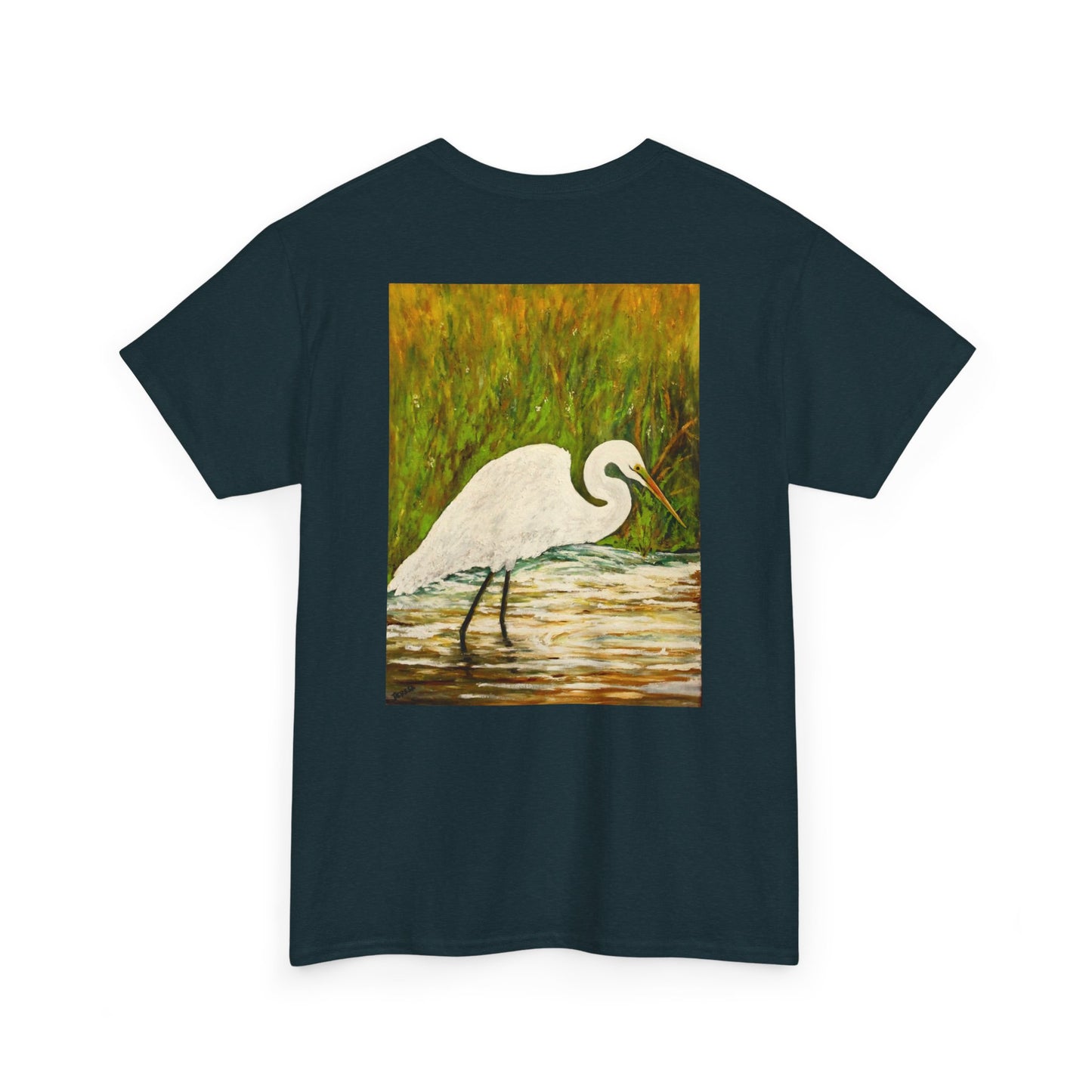 White Egret- Amazing Unisex Heavy Cotton Short Sleeve Tee Shirts!