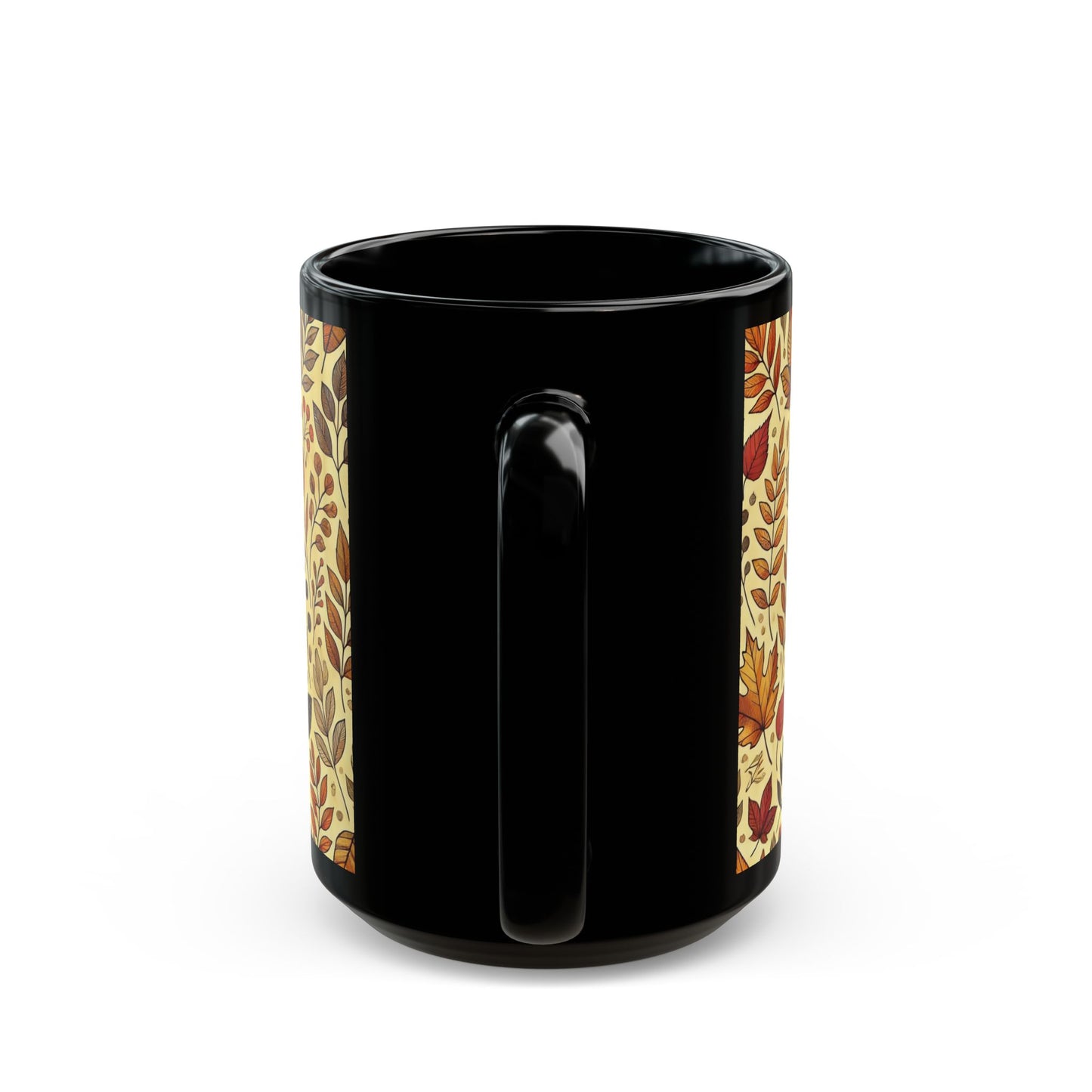Autumn Leaves- 11 oz or 15 oz Ceramic Black Mugs