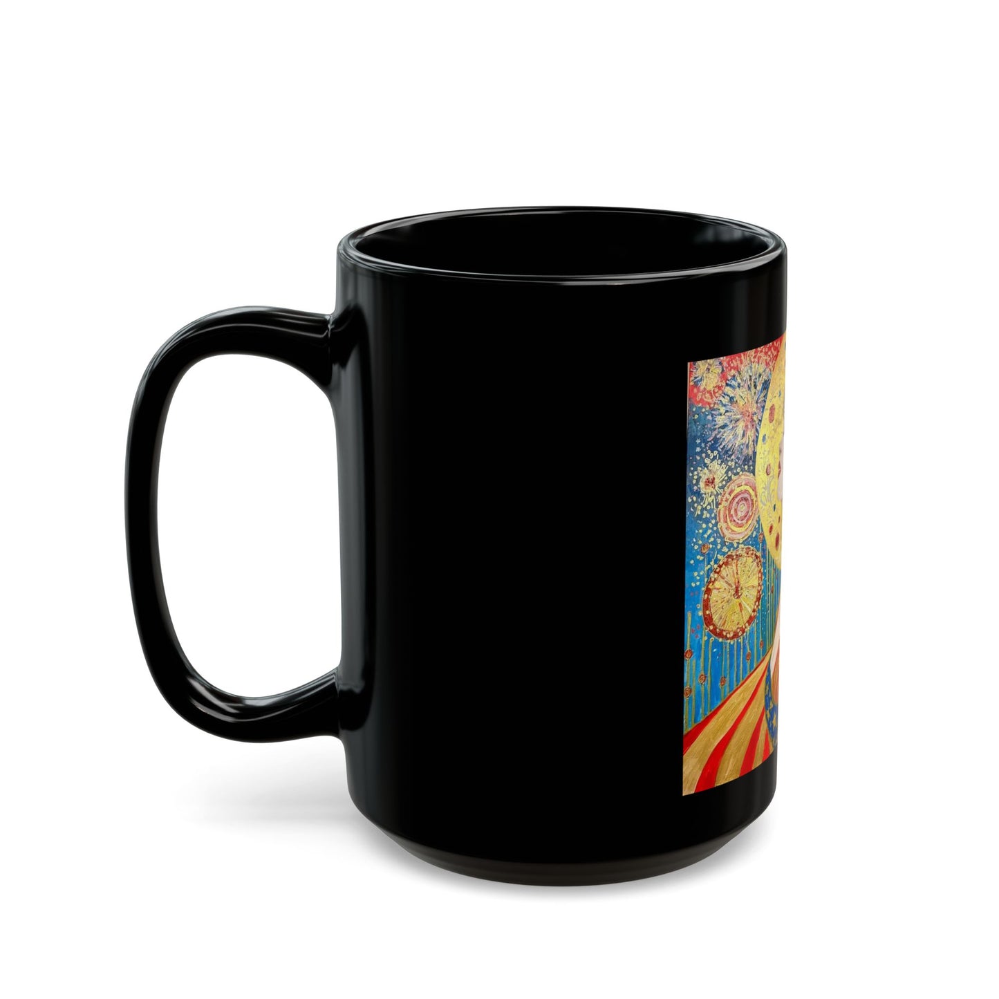 Miss Libery - 11 oz or 15 oz Ceramic Black Mugs