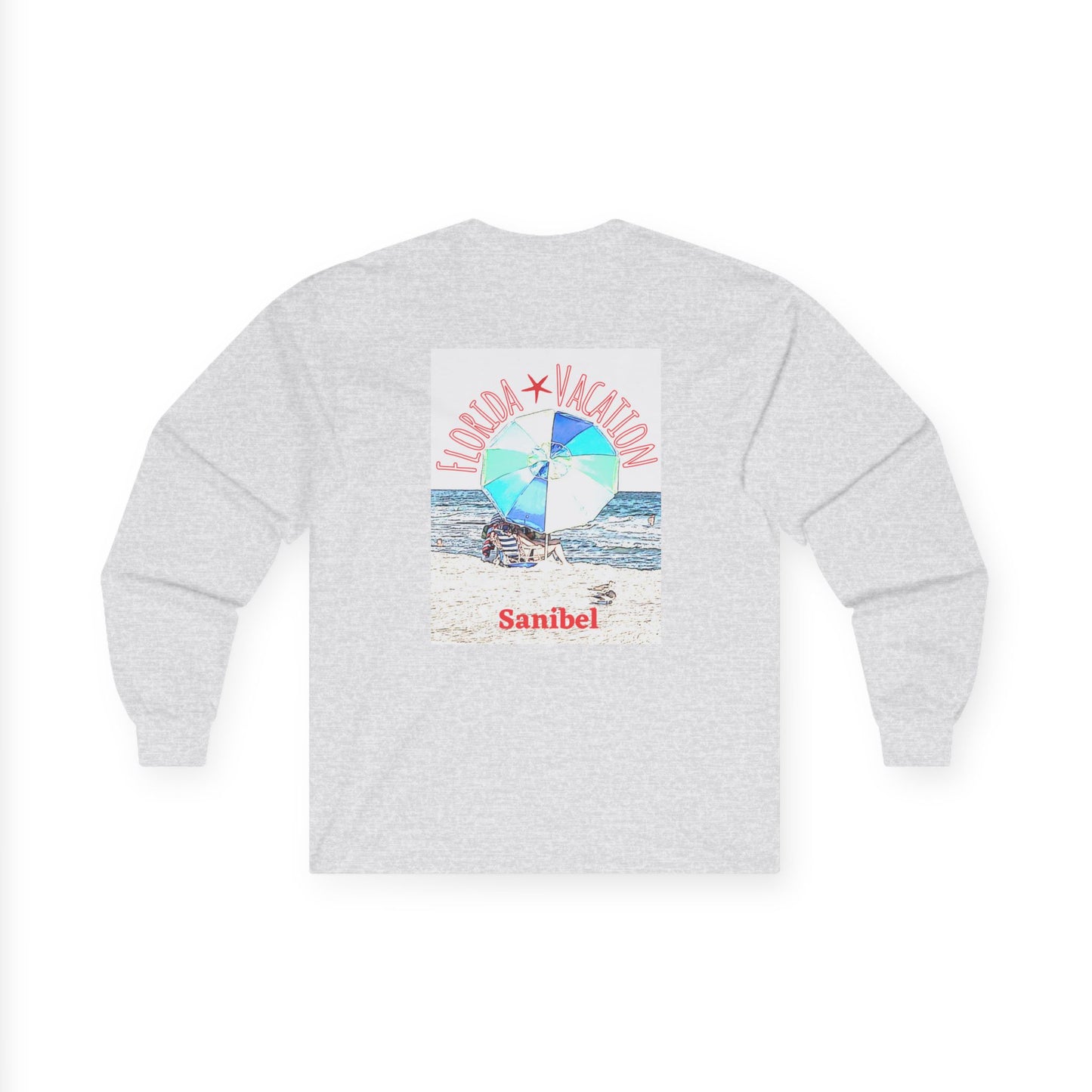 "Florida Vacation Sanibel" Long Sleeve Casual Unisex Tee Shirt