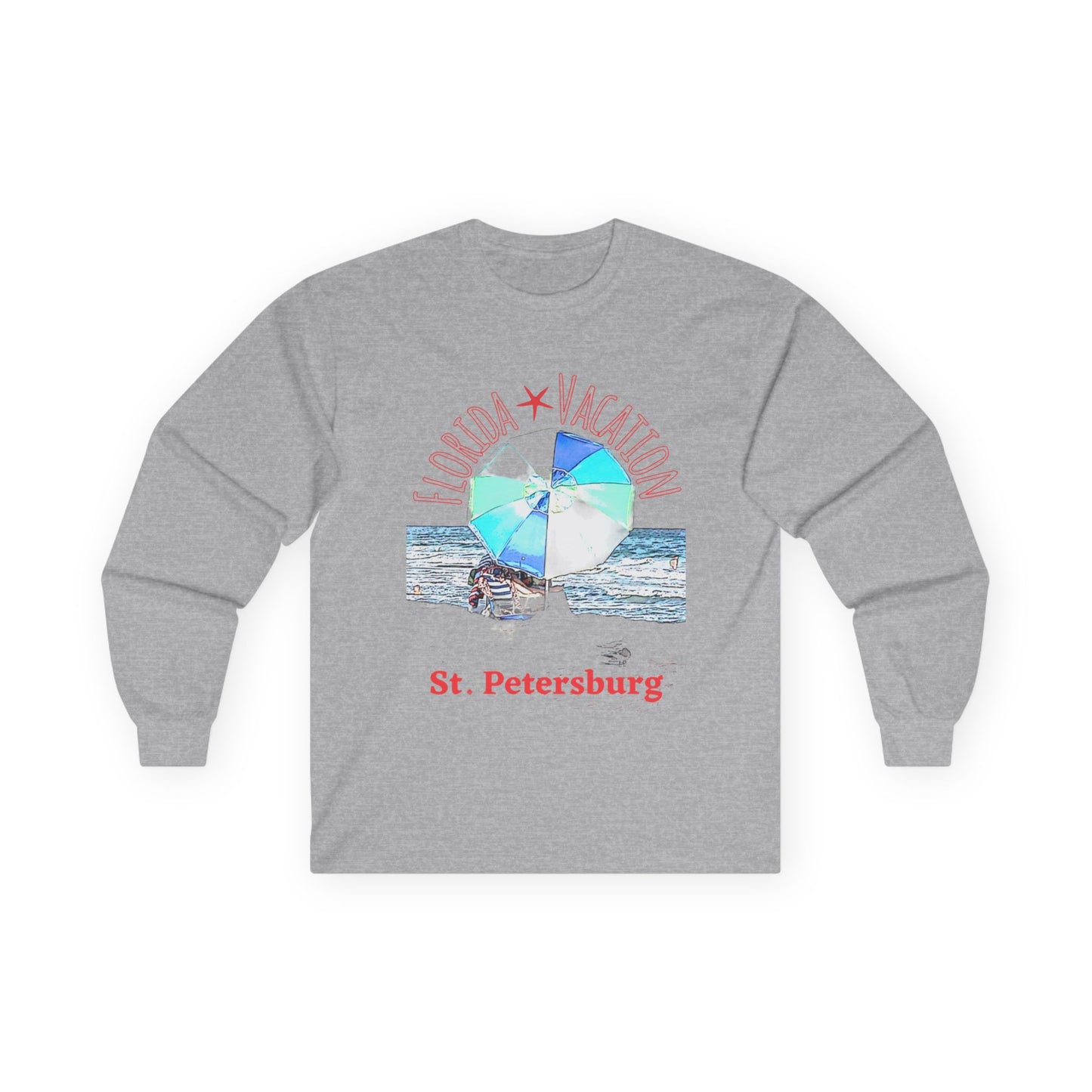 "Florida Vacation St. Petersburg" Long Sleeve Casual Unisex Tee Shirt