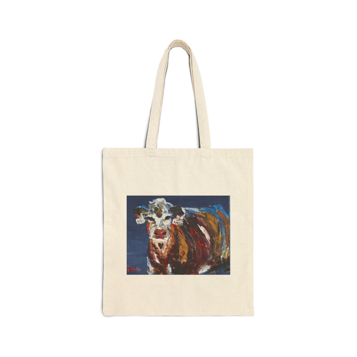 "Cattle" Stylish Cotton Canvas Tote Bags, Stylish Cotton Canvas Tote Bag