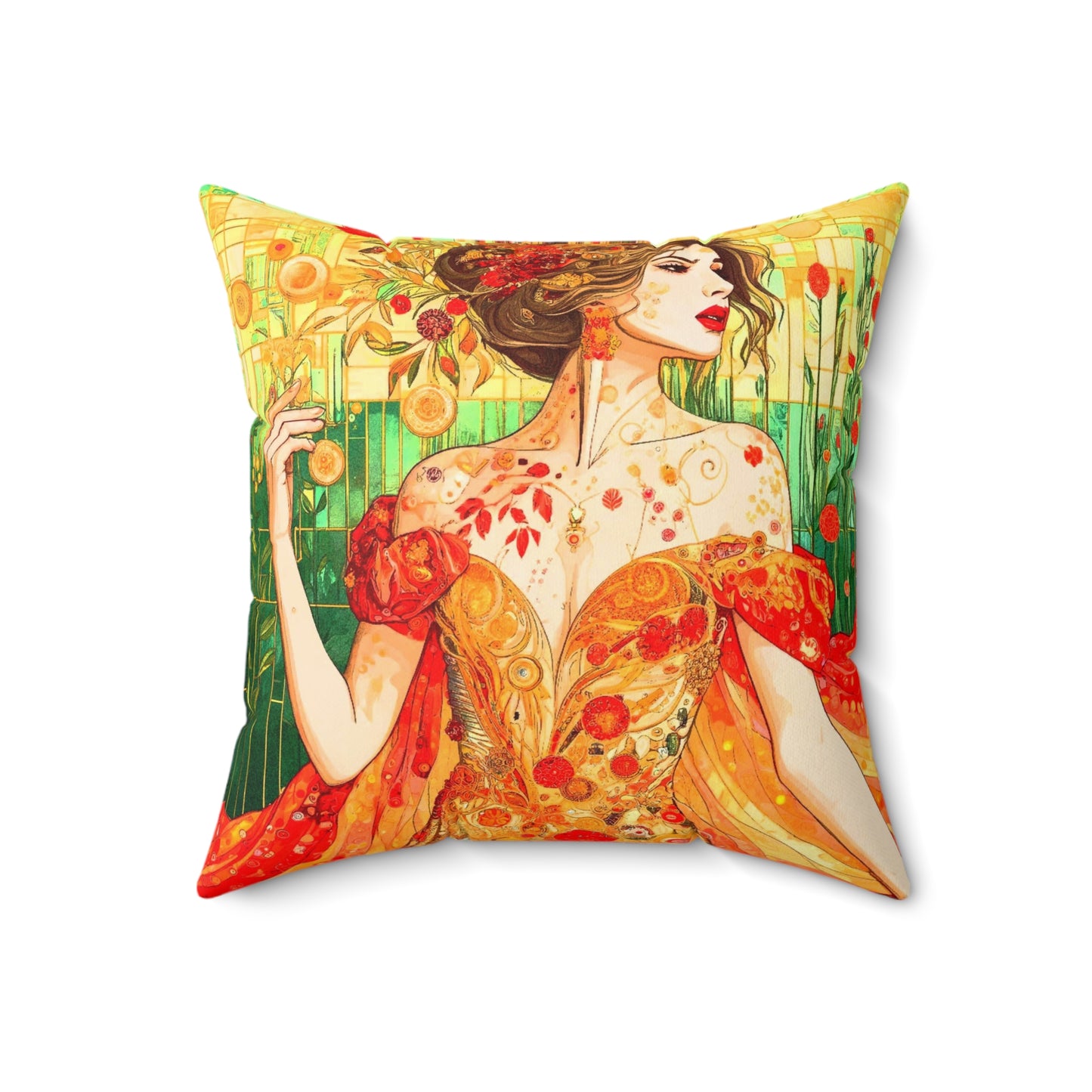 Autumn Queen- Faux Suede Square Pillow