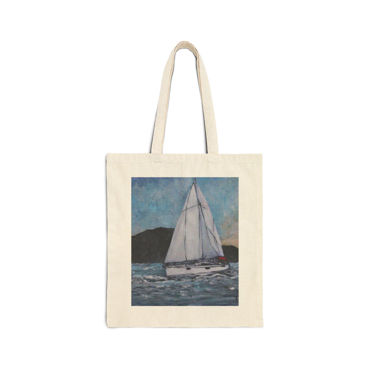 "Smoothly Sailing" Stylish Cotton Canvas Tote Bag
