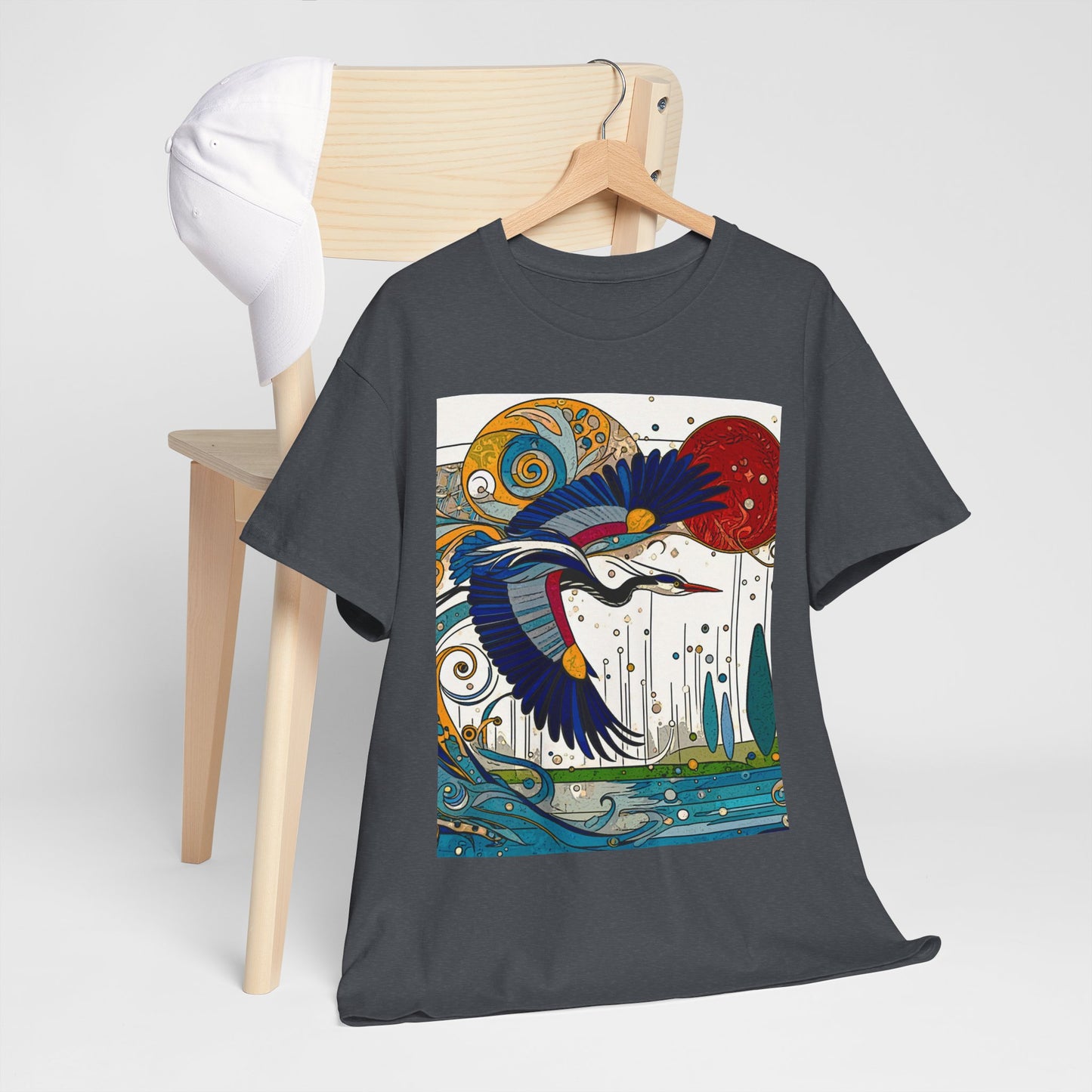 Blue Heron - Amazing Unisex Heavy Cotton Short Sleeve Tee Shirts!