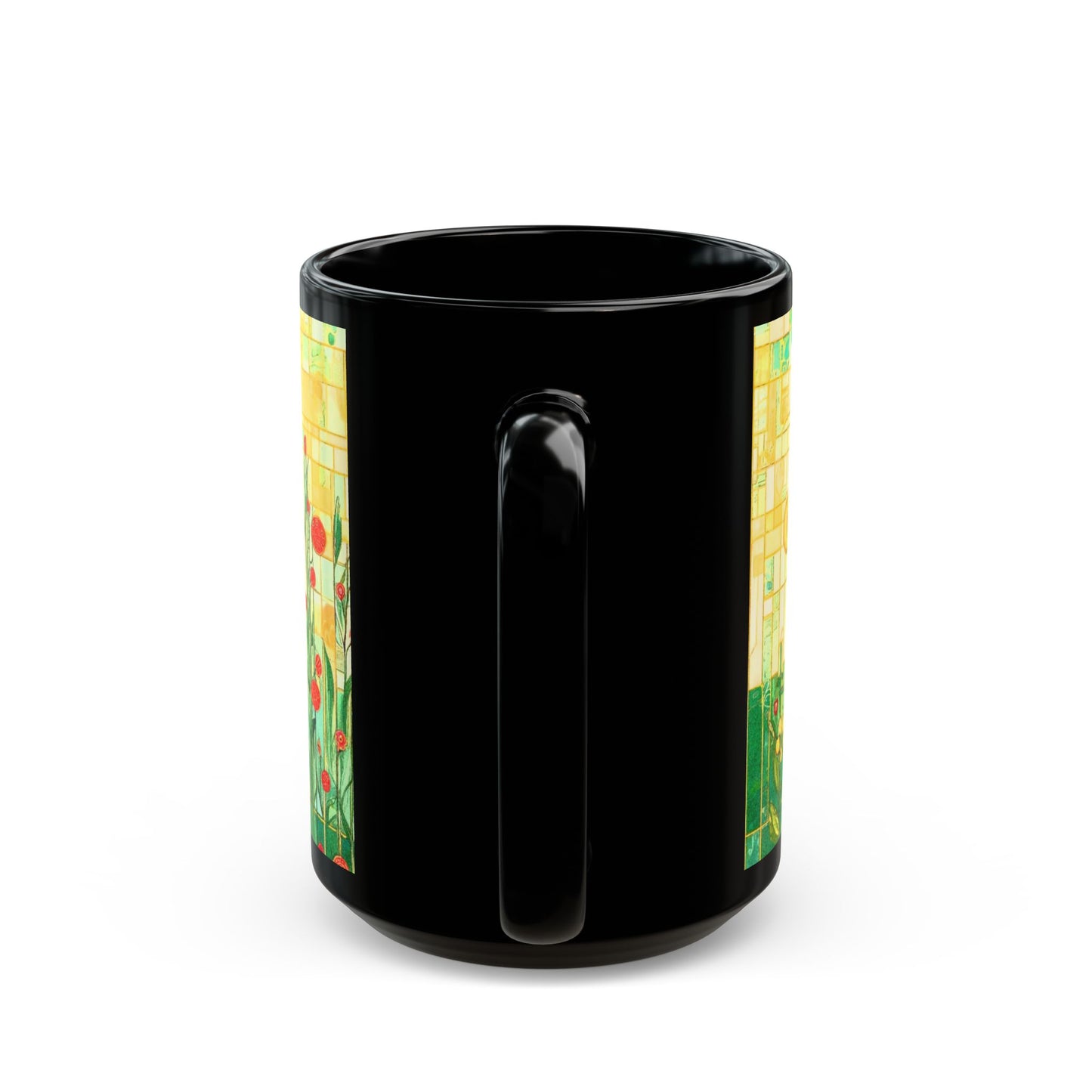 The Queen of Spring - 11 oz or 15 oz Ceramic Black Mugs- 11 oz or 15 oz Ceramic Black Mugs