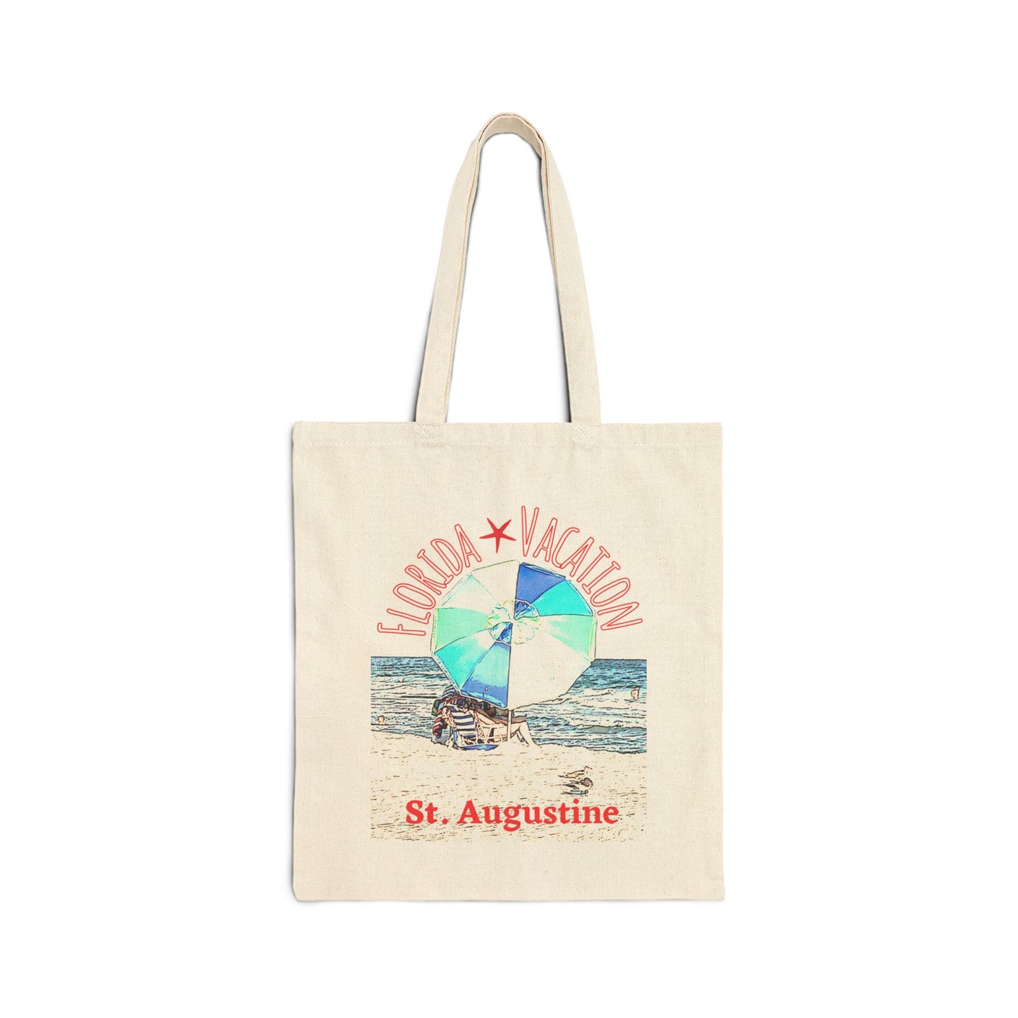 "Florida Vacation St. Augustine" Stylish Cotton Canvas Tote Bag