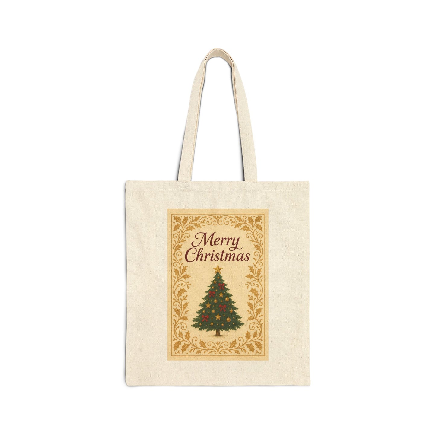 "Elegant Christmas Tree" Stylish Cotton Canvas Tote Bag