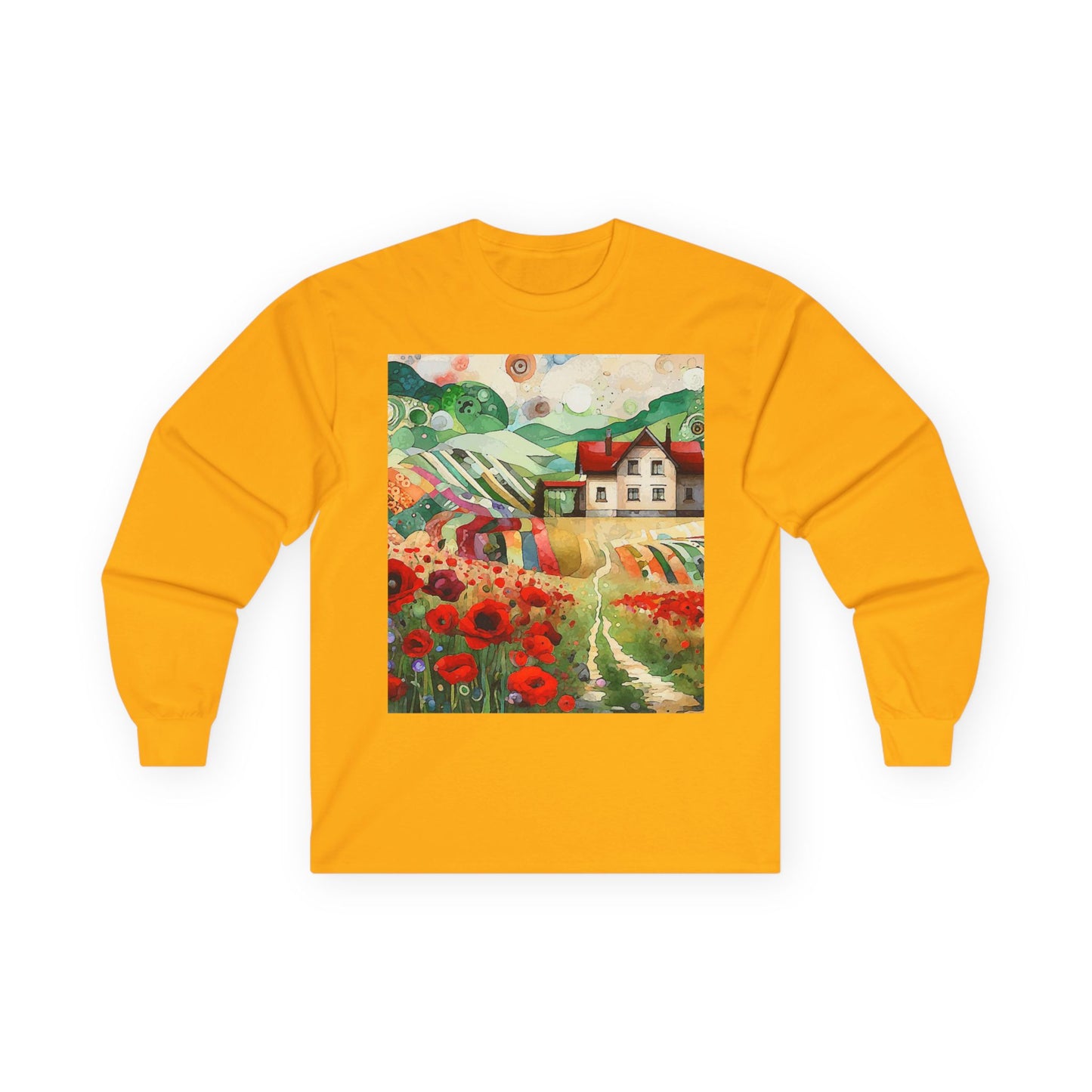 "Poppy Hill House" Long Sleeve Casual Unisex Tee Shirt