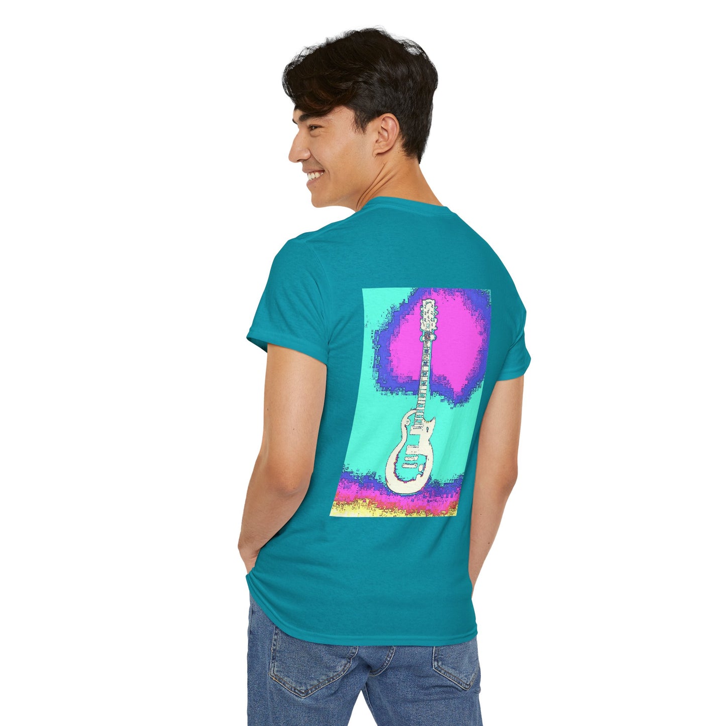 Psychedelic Guitar- Amazing Unisex Heavy Cotton Short Sleeve Tee Shirts!