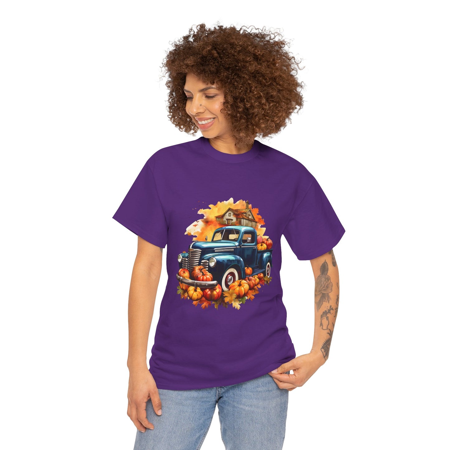 Fall Truck -Amazing Unisex Heavy Cotton Short Sleeve Tee Shirts!