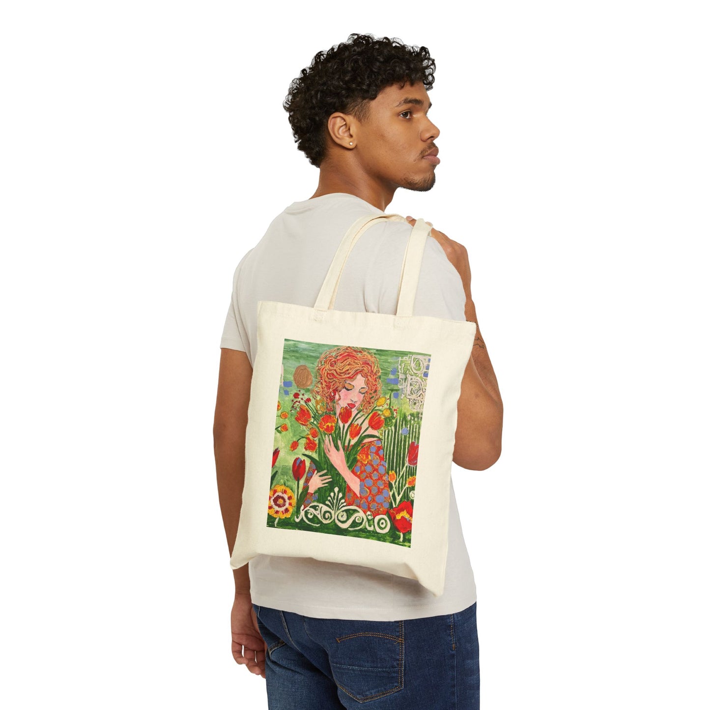 "Queen of Spring" Stylish Cotton Canvas Tote Bag